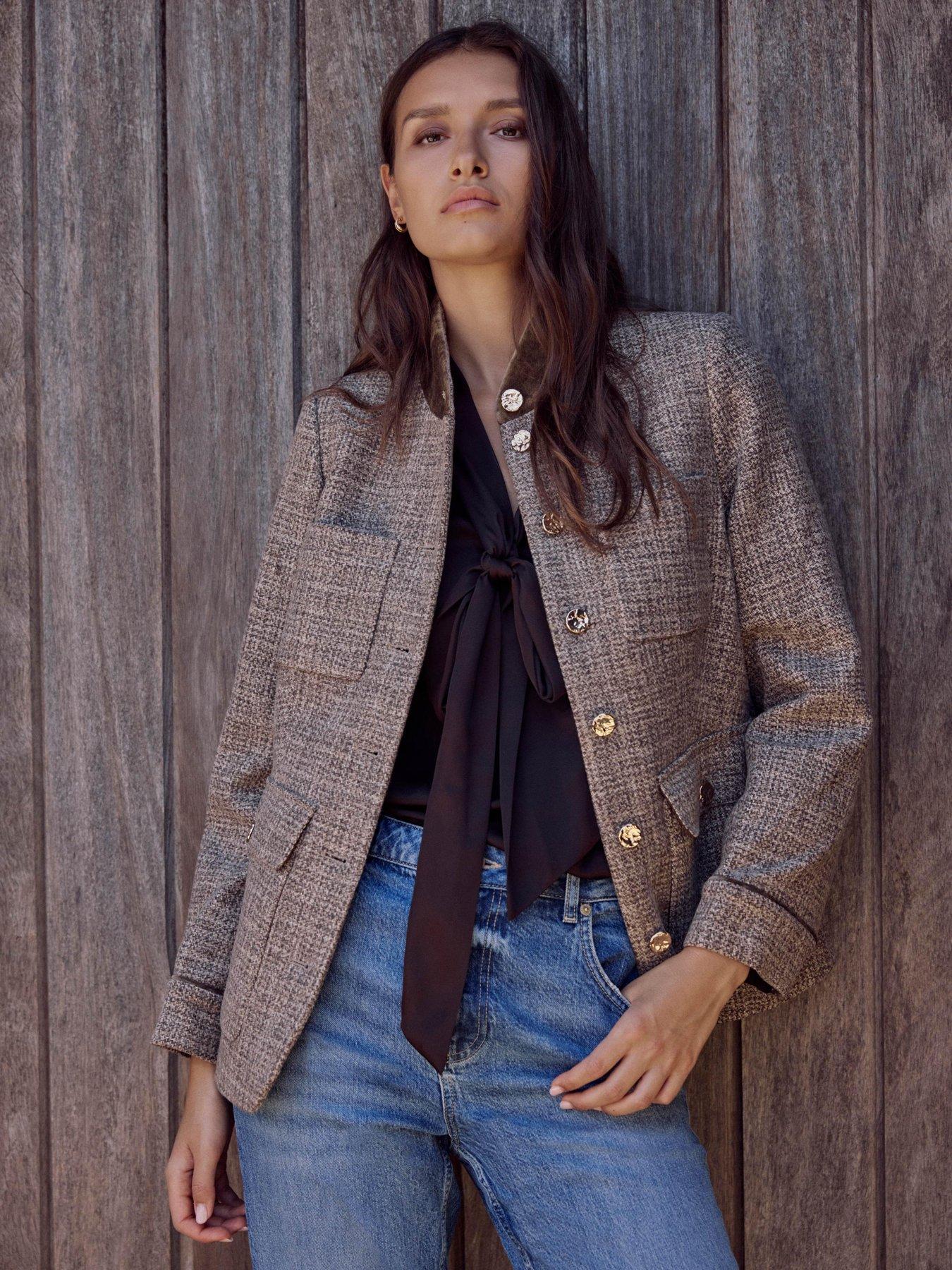 Image 3 of 6 of Mint Velvet Neutral Heritage Jacket - Cream
