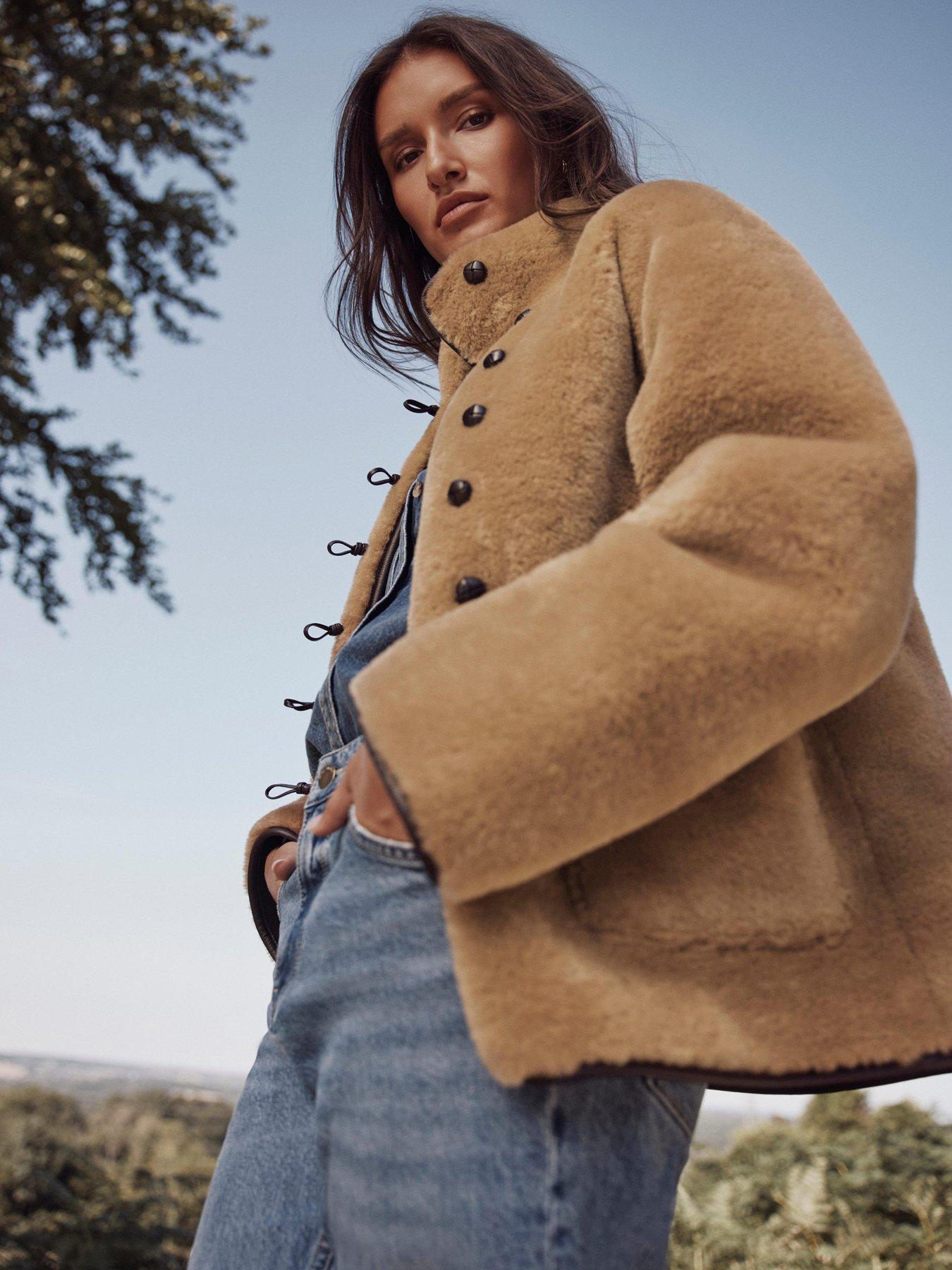 Image 2 of 6 of Mint Velvet Bonded Toggle Coat - Brown