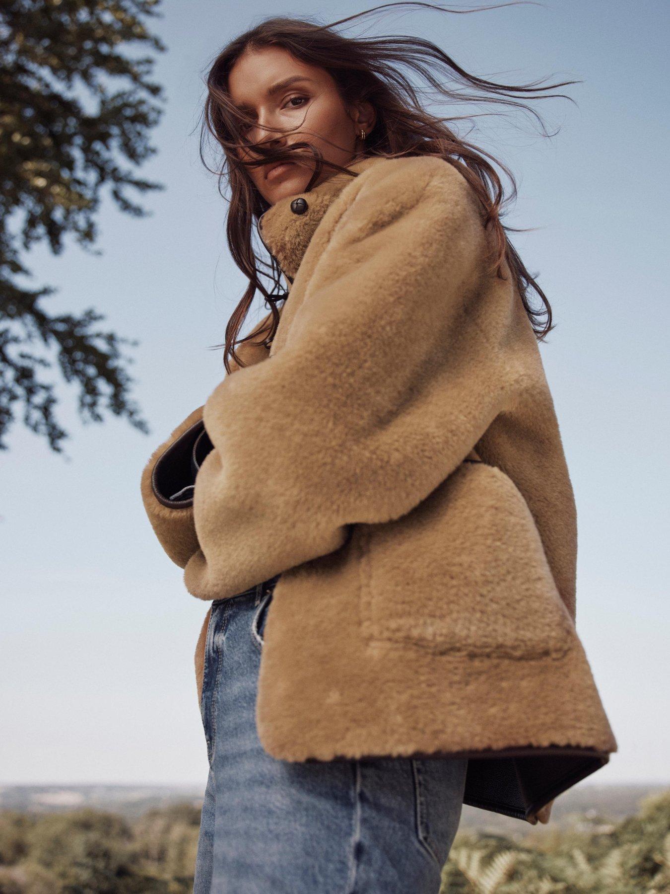 Image 3 of 6 of Mint Velvet Bonded Toggle Coat - Brown