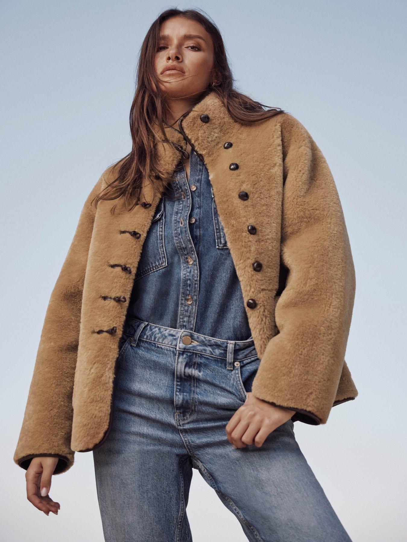 Image 4 of 6 of Mint Velvet Bonded Toggle Coat - Brown