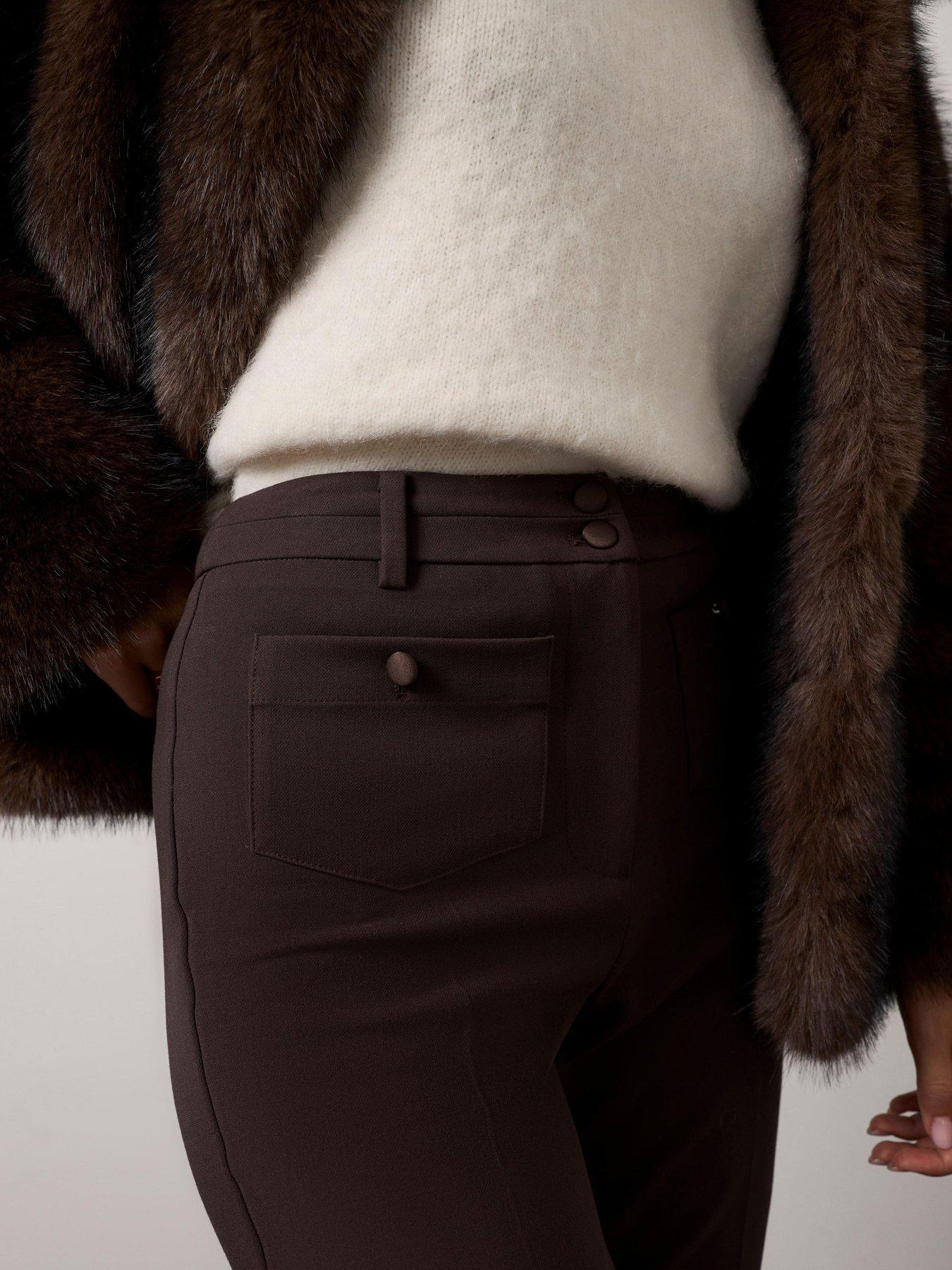 Image 3 of 6 of Mint Velvet PVL Flare Trouser - Brown
