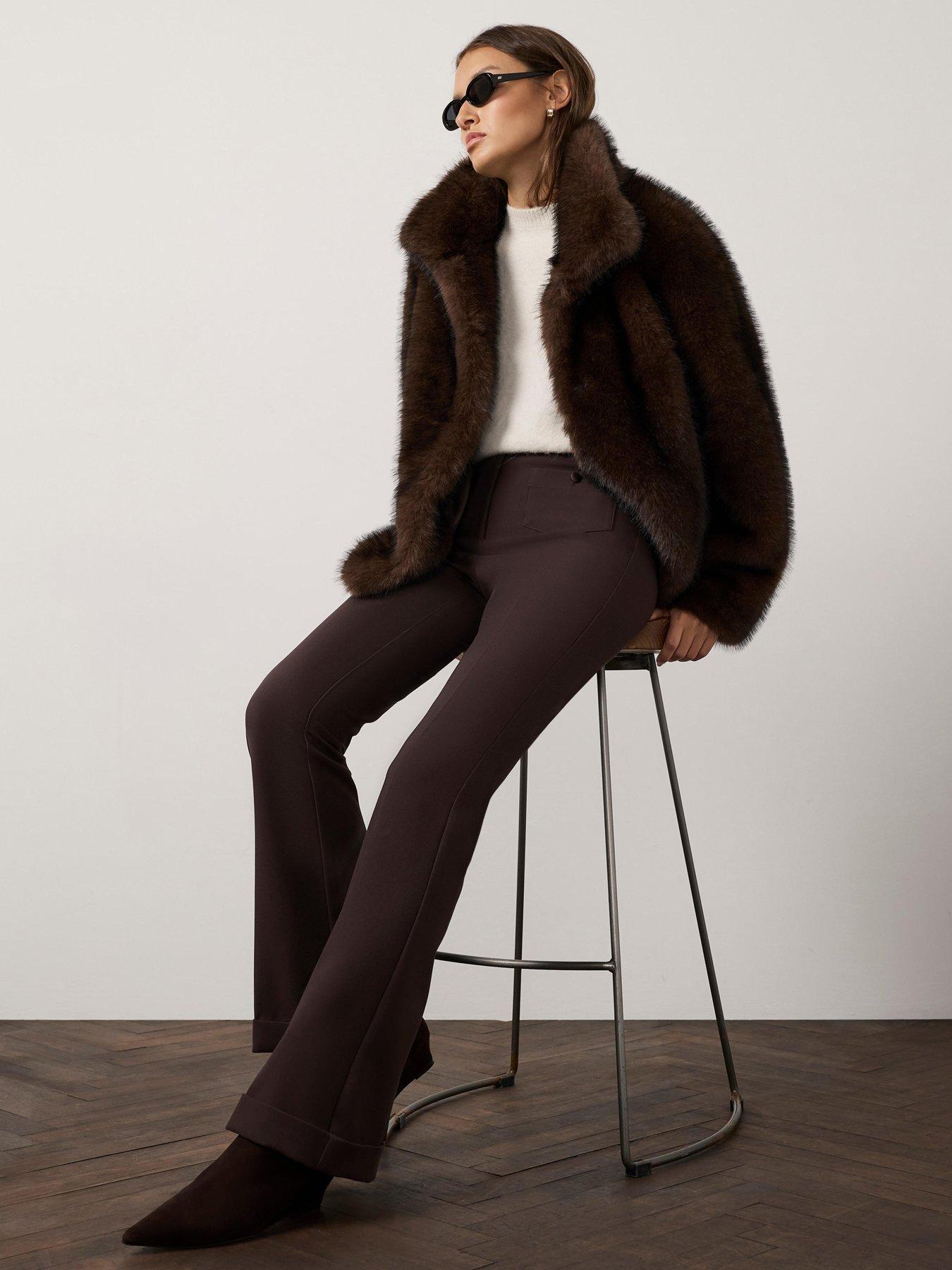 Image 4 of 6 of Mint Velvet PVL Flare Trouser - Brown
