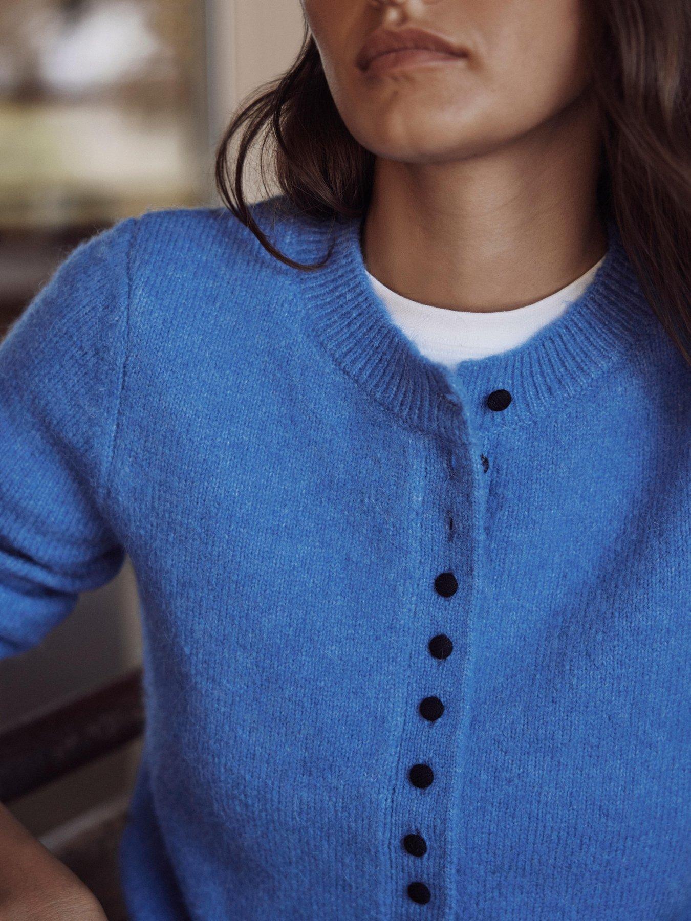 Image 3 of 6 of Mint Velvet Button Detail Cardigan - Blue