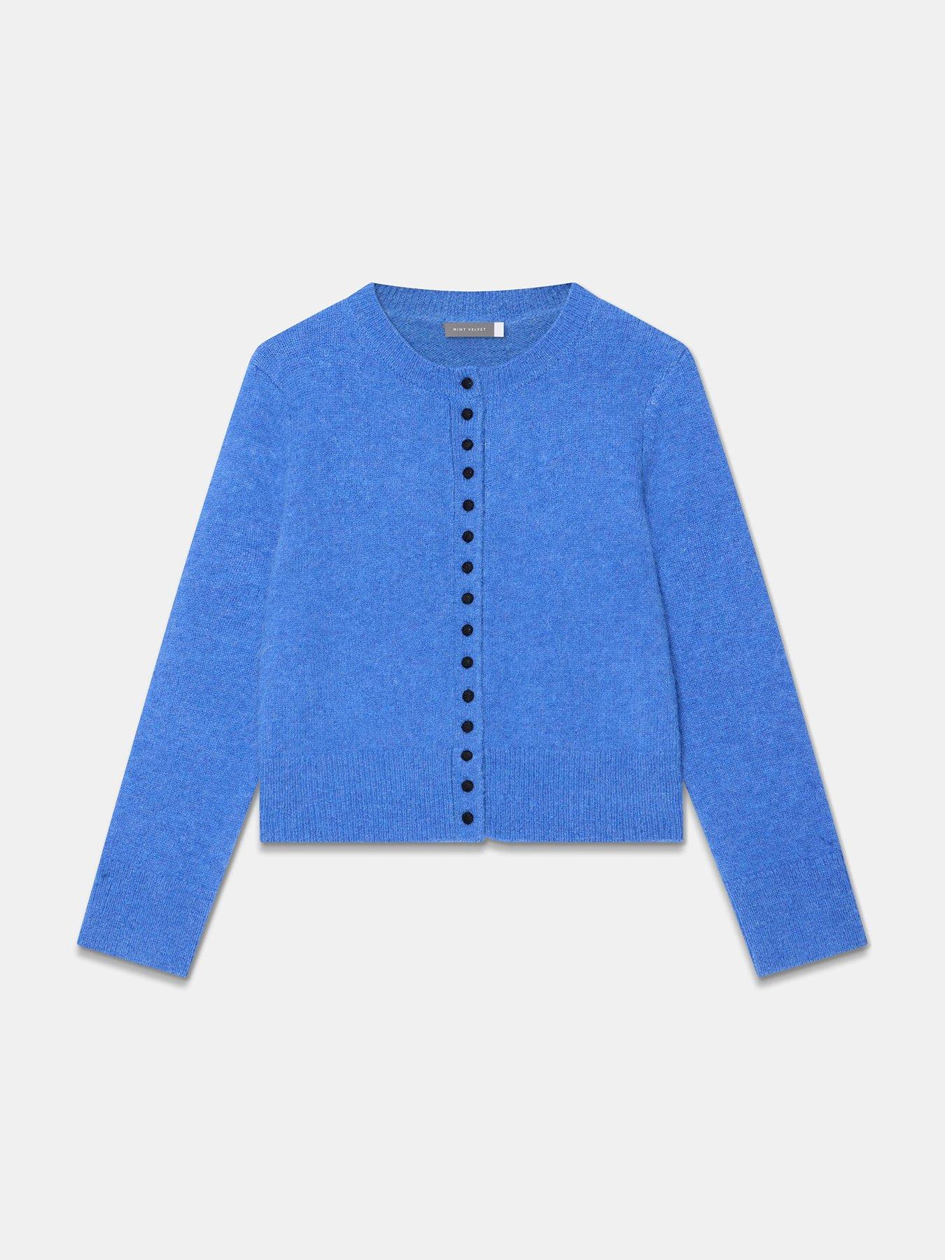 Image 5 of 6 of Mint Velvet Button Detail Cardigan - Blue