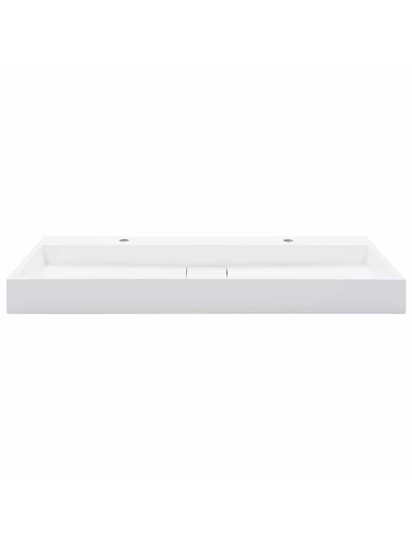 Image 3 of 7 of Walplus Wash Basin 120x46x11 Cm Mineral Cast/marble Cast White