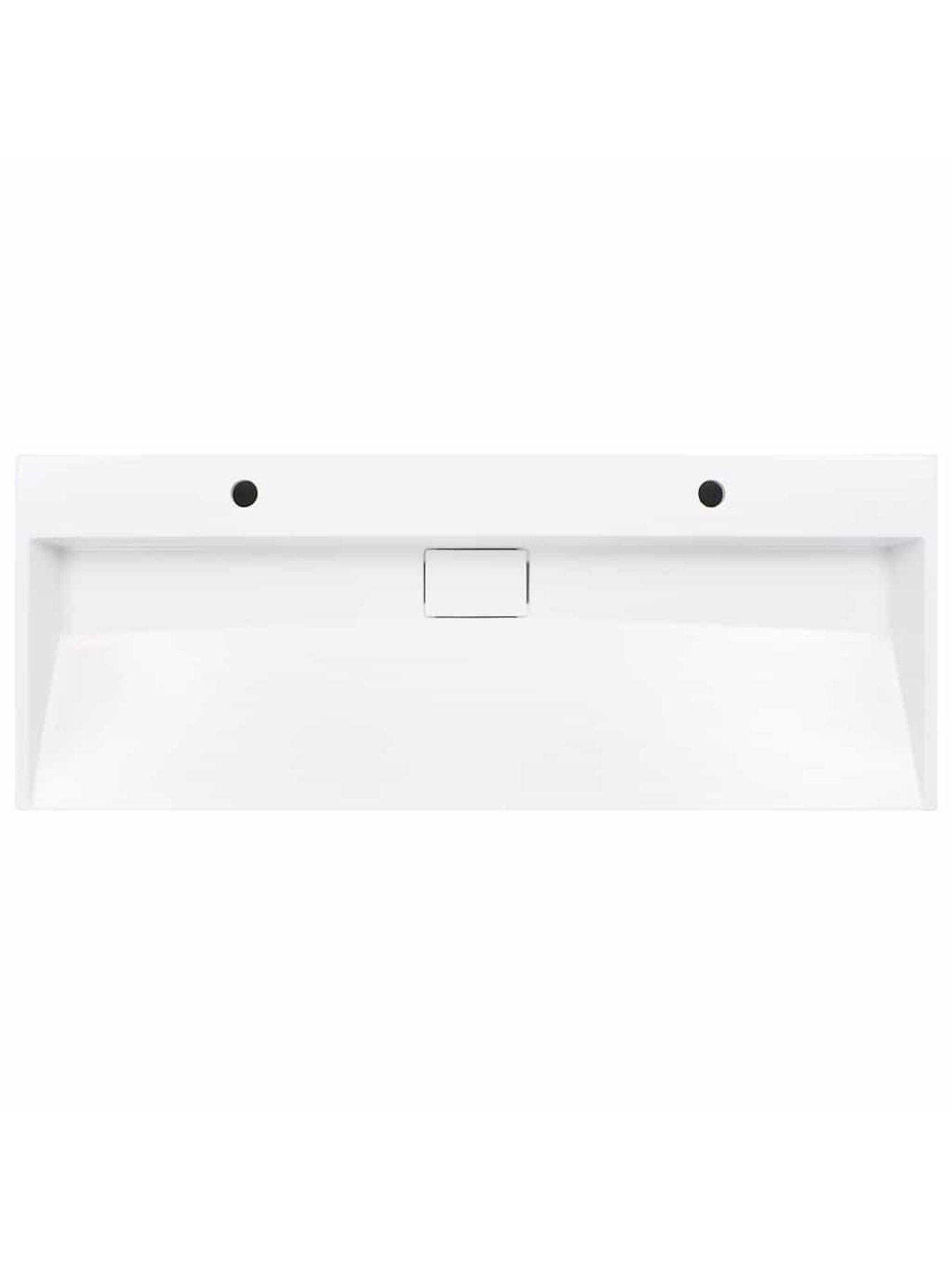 Image 4 of 7 of Walplus Wash Basin 120x46x11 Cm Mineral Cast/marble Cast White