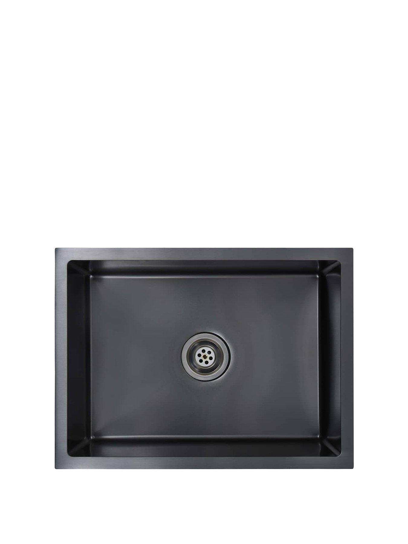 Image 2 of 7 of Walplus Handmade Kitchen Sink Black Stainless Steel