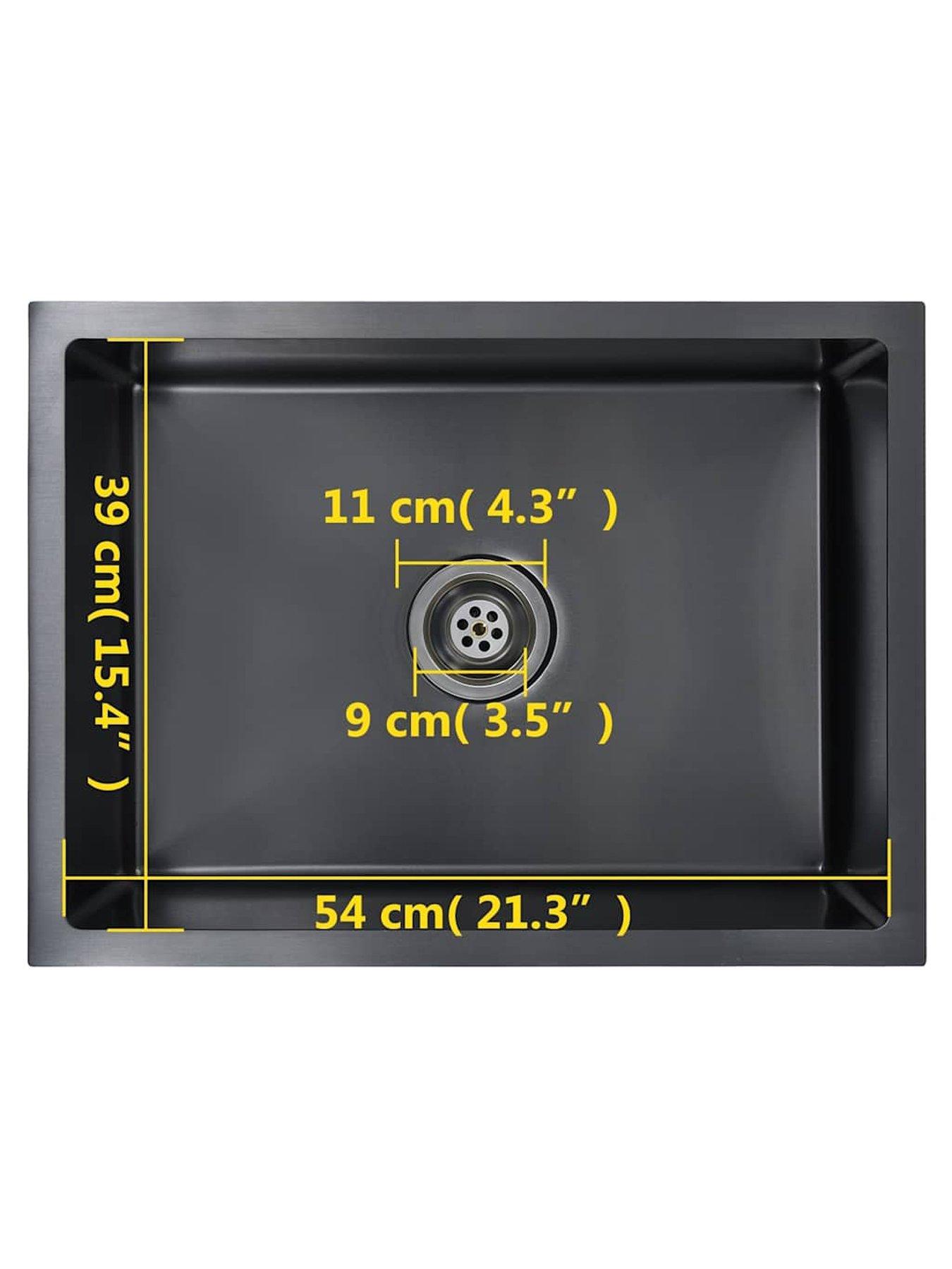 Image 7 of 7 of Walplus Handmade Kitchen Sink Black Stainless Steel