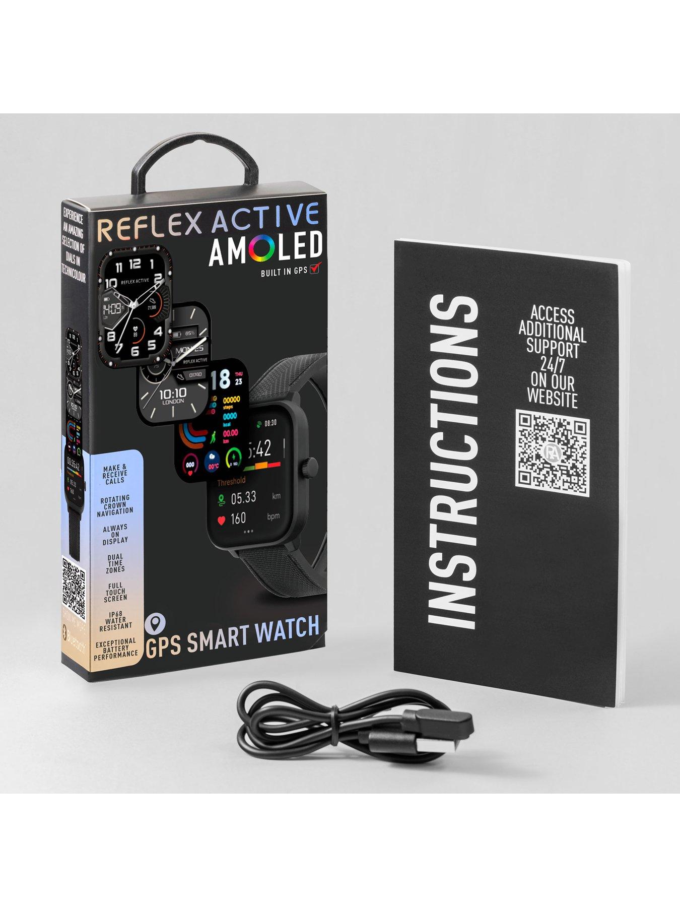 Image 6 of 6 of Reflex Mens Reflex Active Series 44 AMOLED GPS Calling Smartwatch - Black