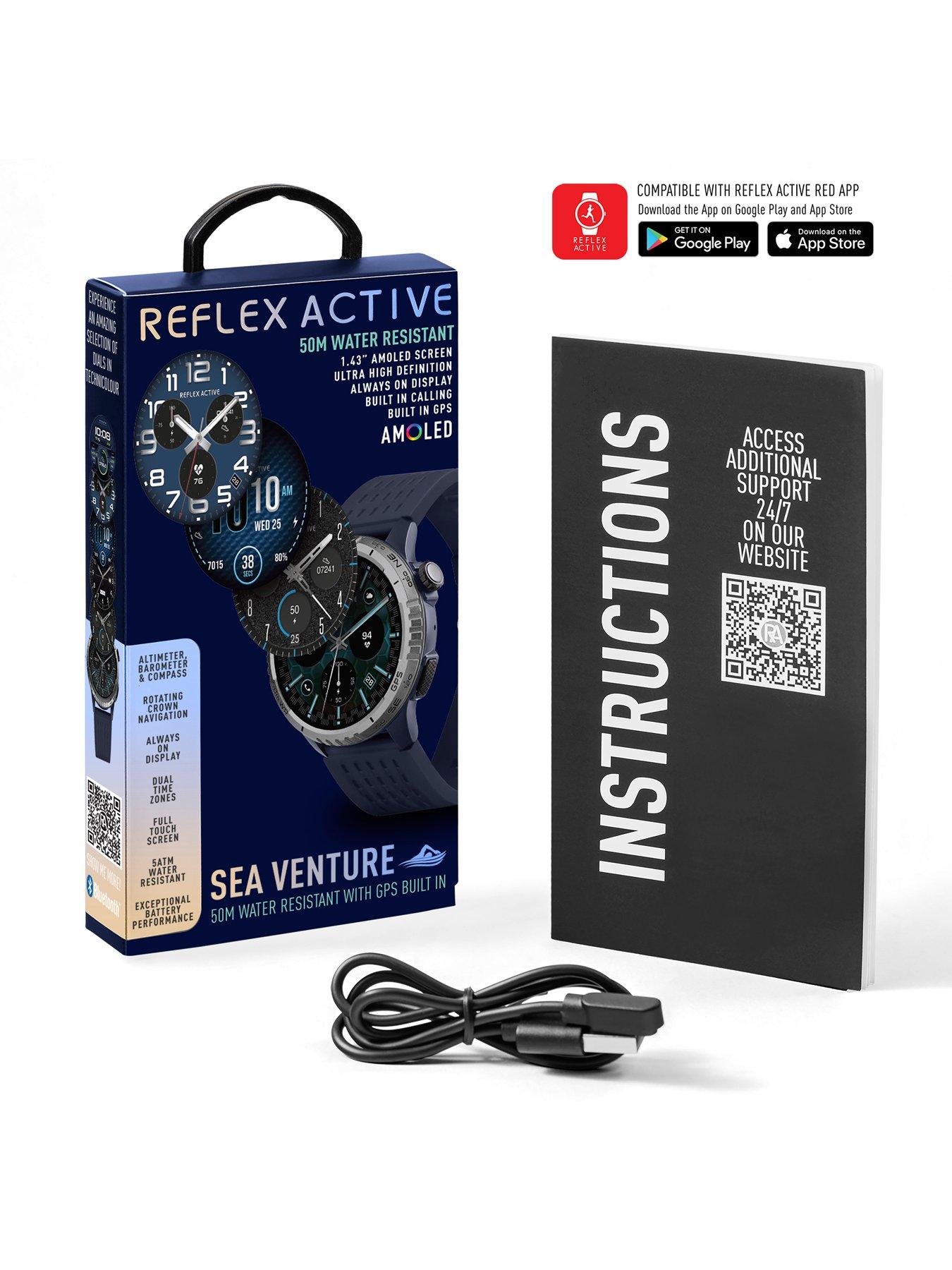 Image 7 of 8 of Reflex Active Sea Venture 50m Swim-Safe AMOLED GPS Blue Strap Smart Watch