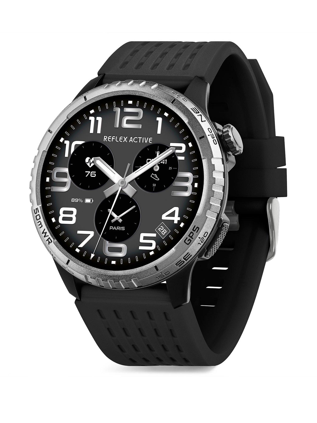 Image 1 of 8 of Reflex Mens Sea Venture AMOLED GPS Smart Watch - Black