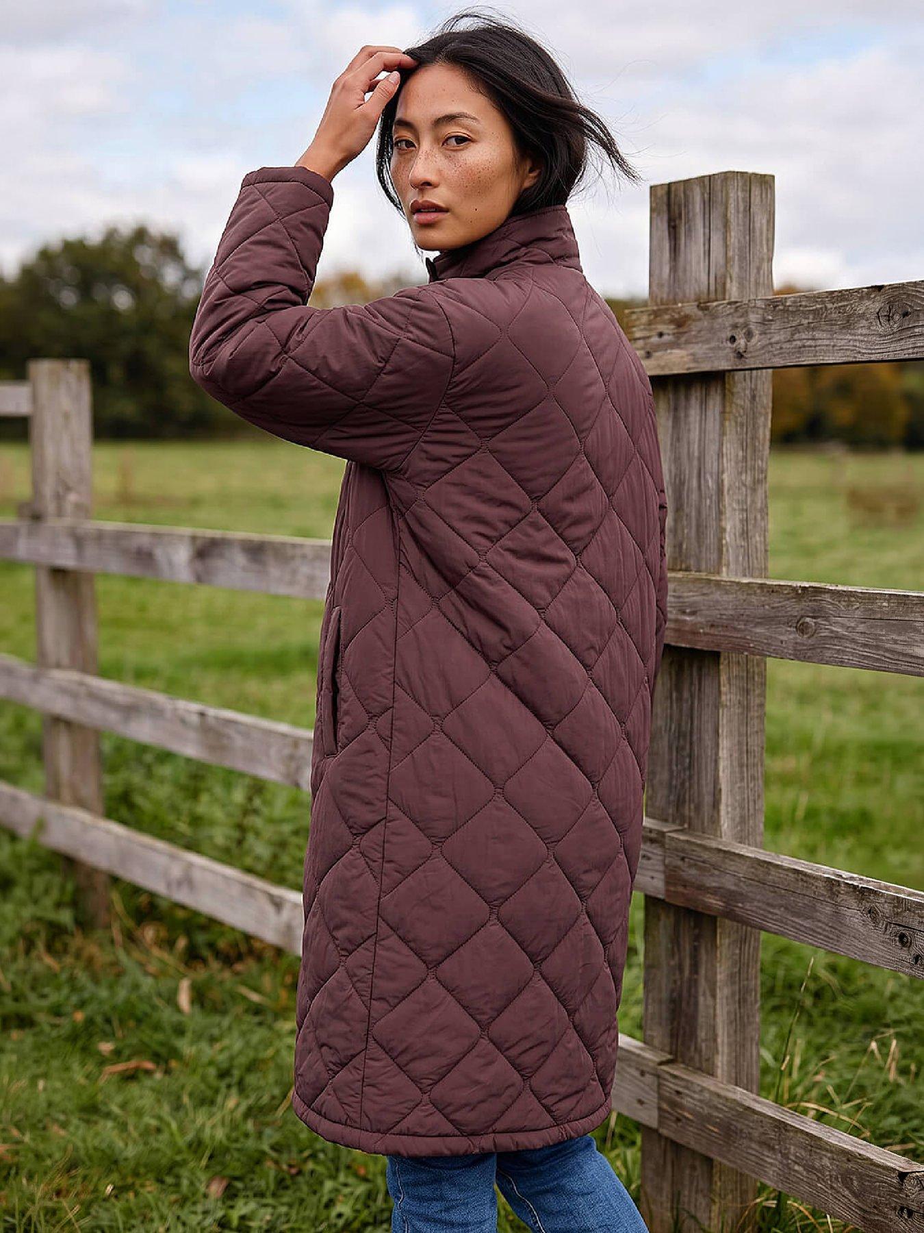 Image 2 of 4 of Roman Roman Womens Petite Oversized Puffer Coat - Wine