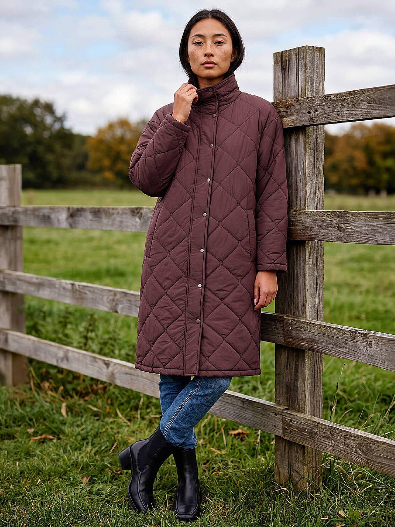 Image 3 of 4 of Roman Roman Womens Petite Oversized Puffer Coat - Wine