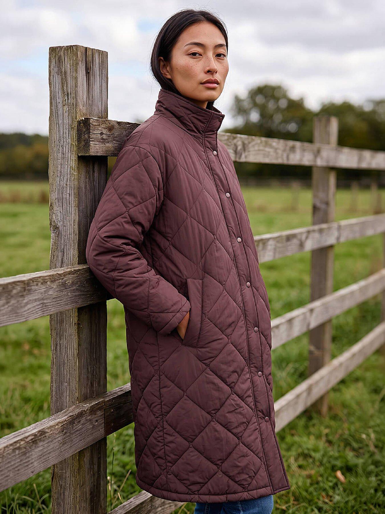 Image 4 of 4 of Roman Roman Womens Petite Oversized Puffer Coat - Wine