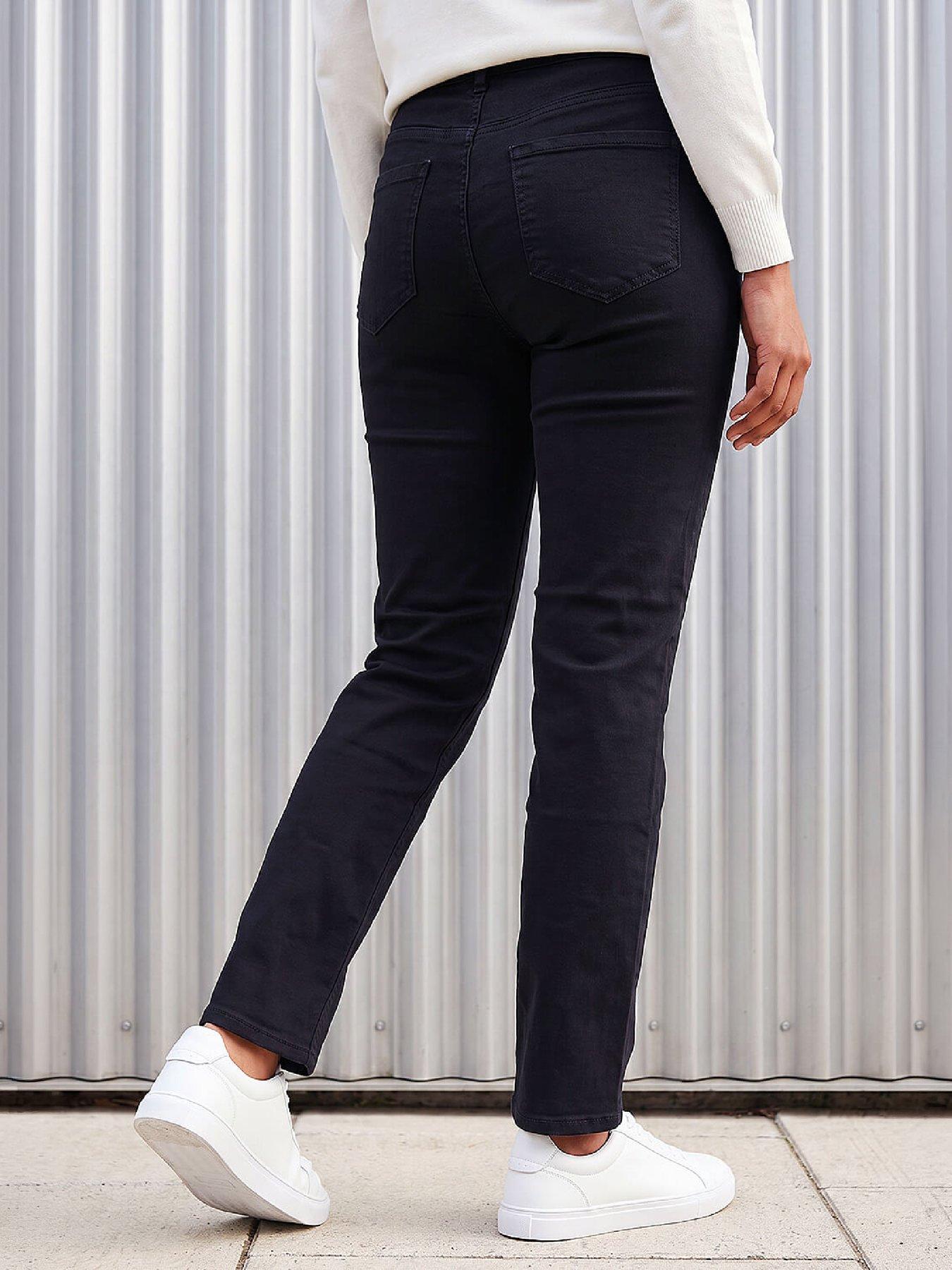 Image 3 of 4 of Roman Womens Slim Leg Stretch Jeans - Black