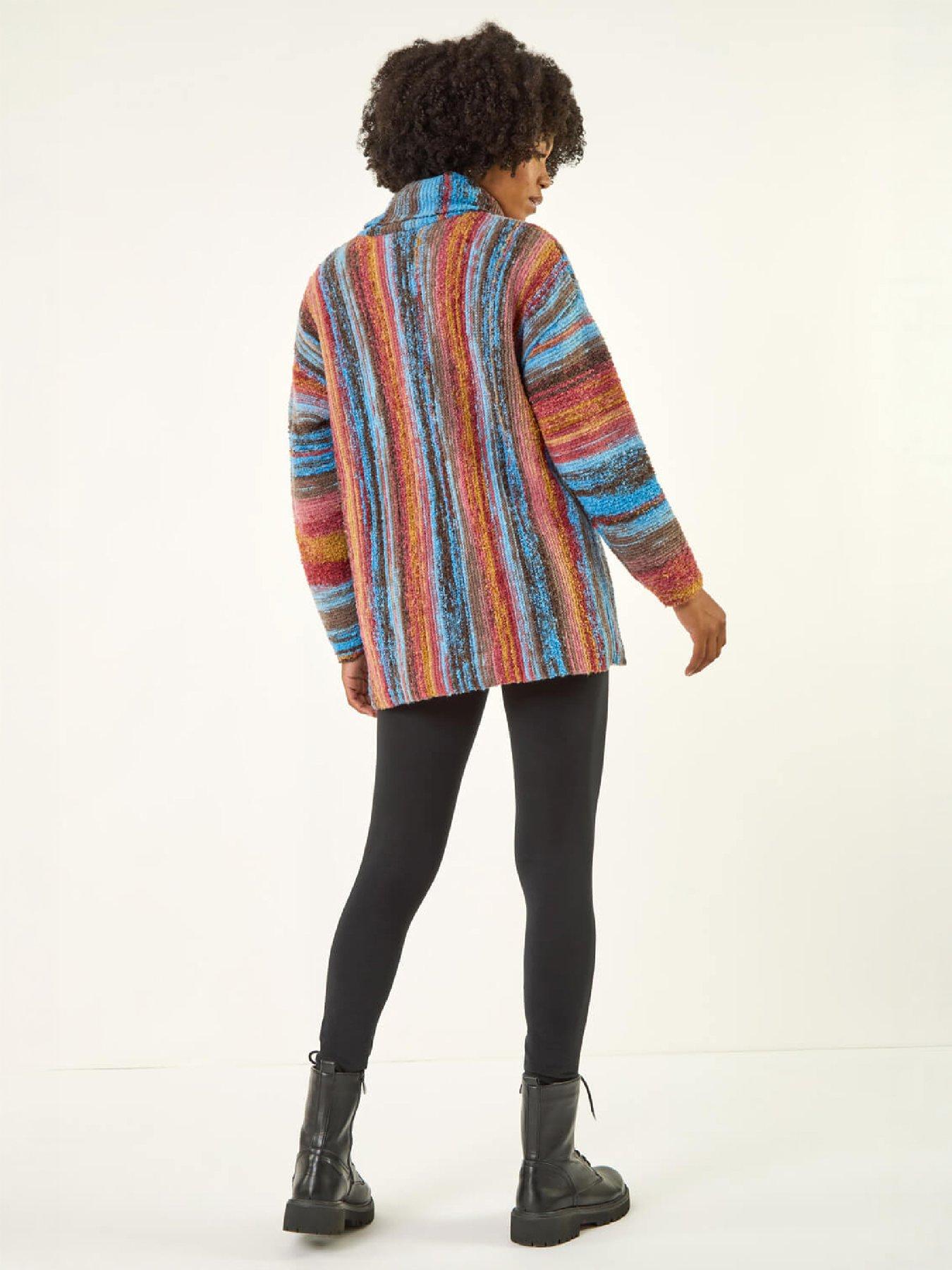 Image 3 of 4 of Roman Womens Space Dye Roll Neck Longline Jumper - Multi