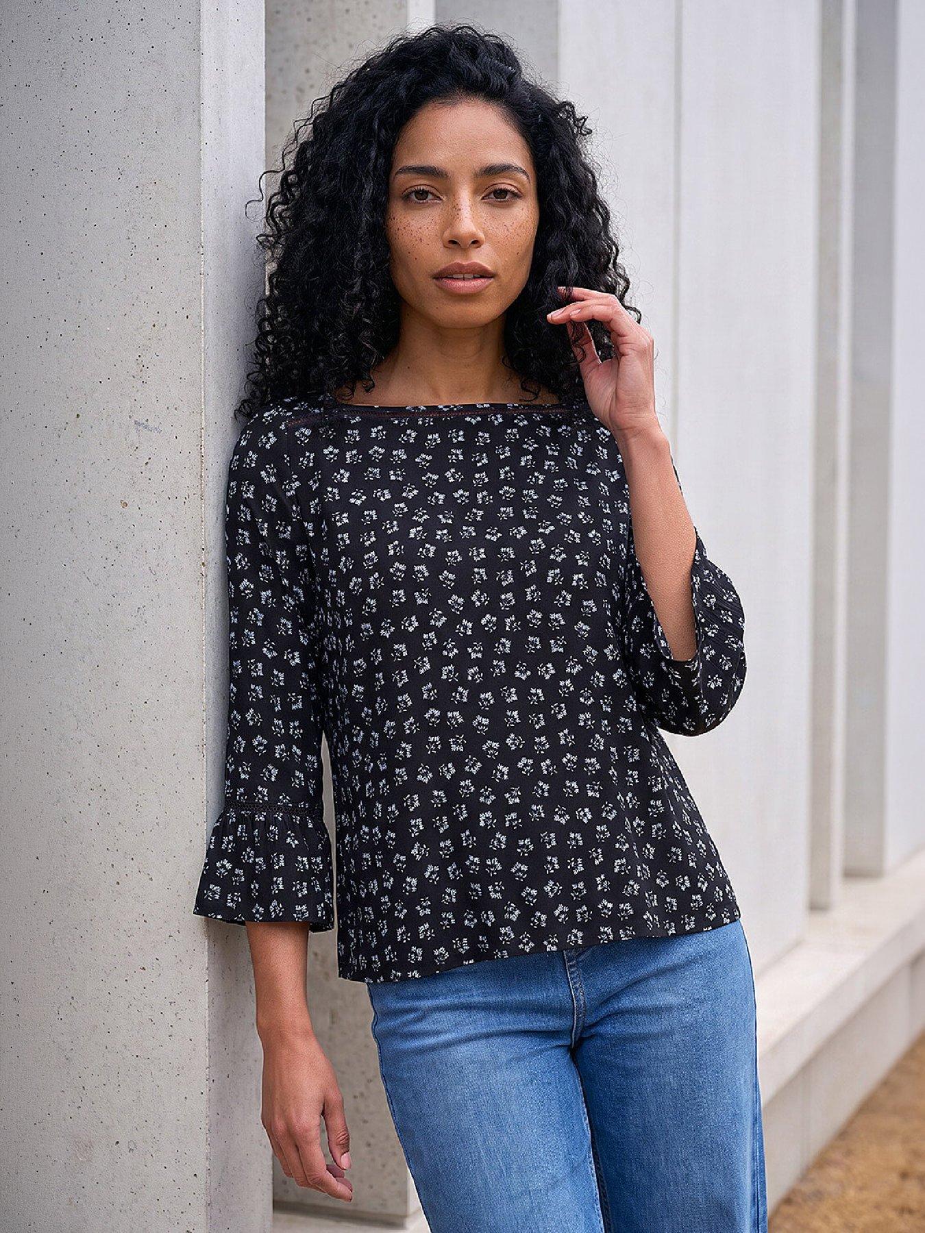 Image 1 of 4 of Roman Ditsy Square Neck Top
