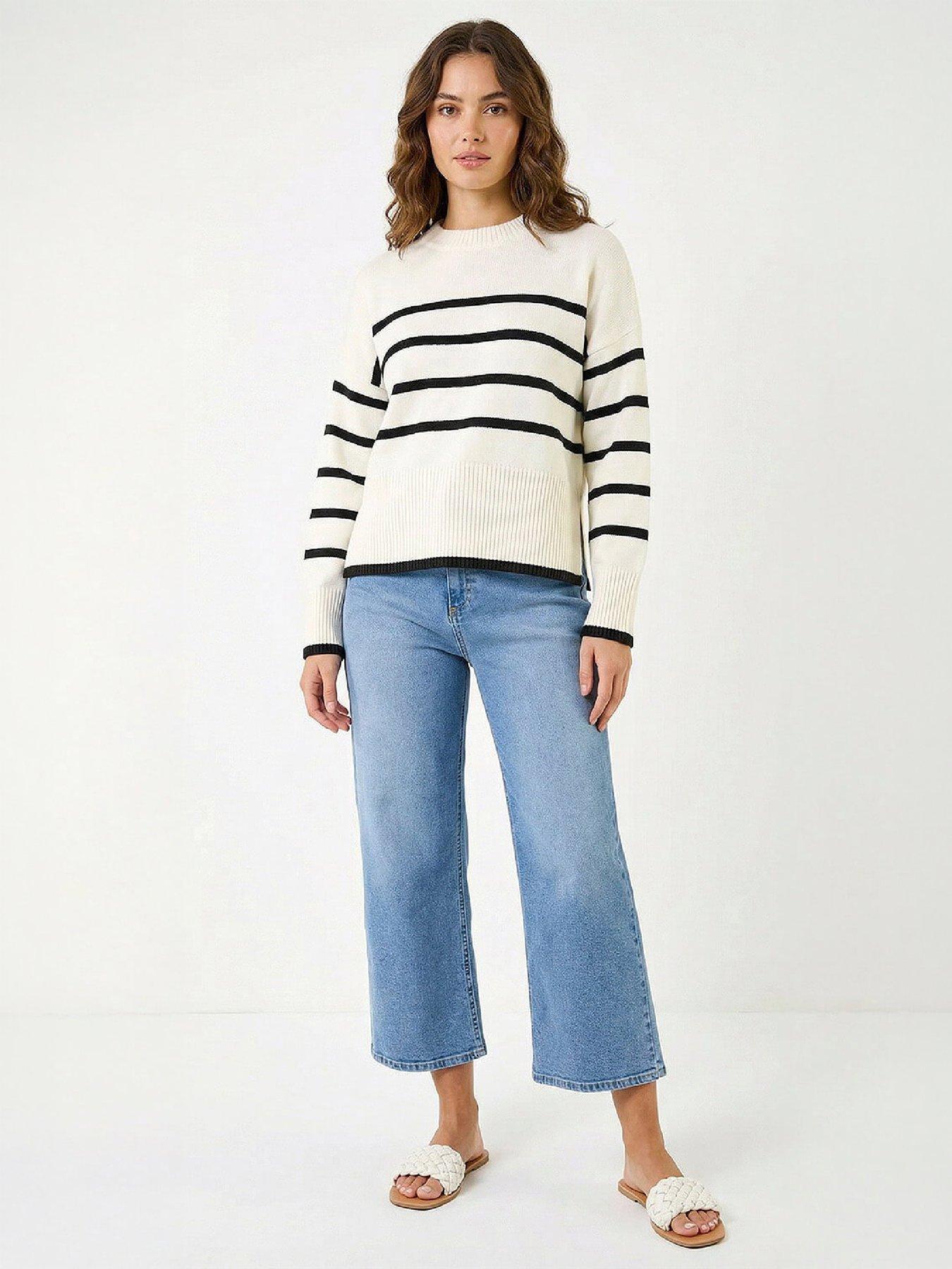 Image 4 of 4 of Roman Womens Stripe Round Neck Long Sleeve Jumper - Cream