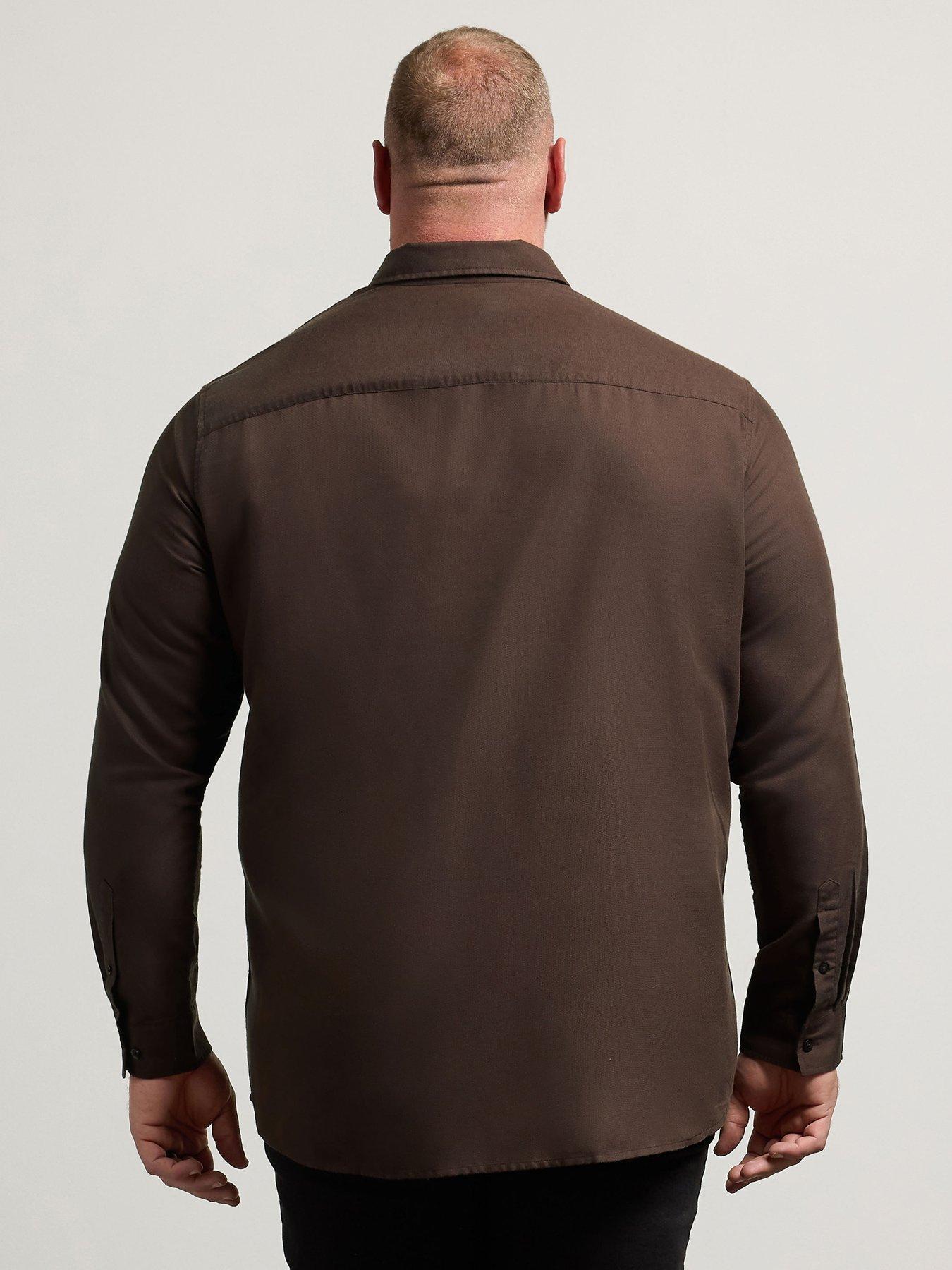 Image 2 of 4 of BadRhino Mens Big &amp; Tall Long Sleeve Oxford Shirt - Brown