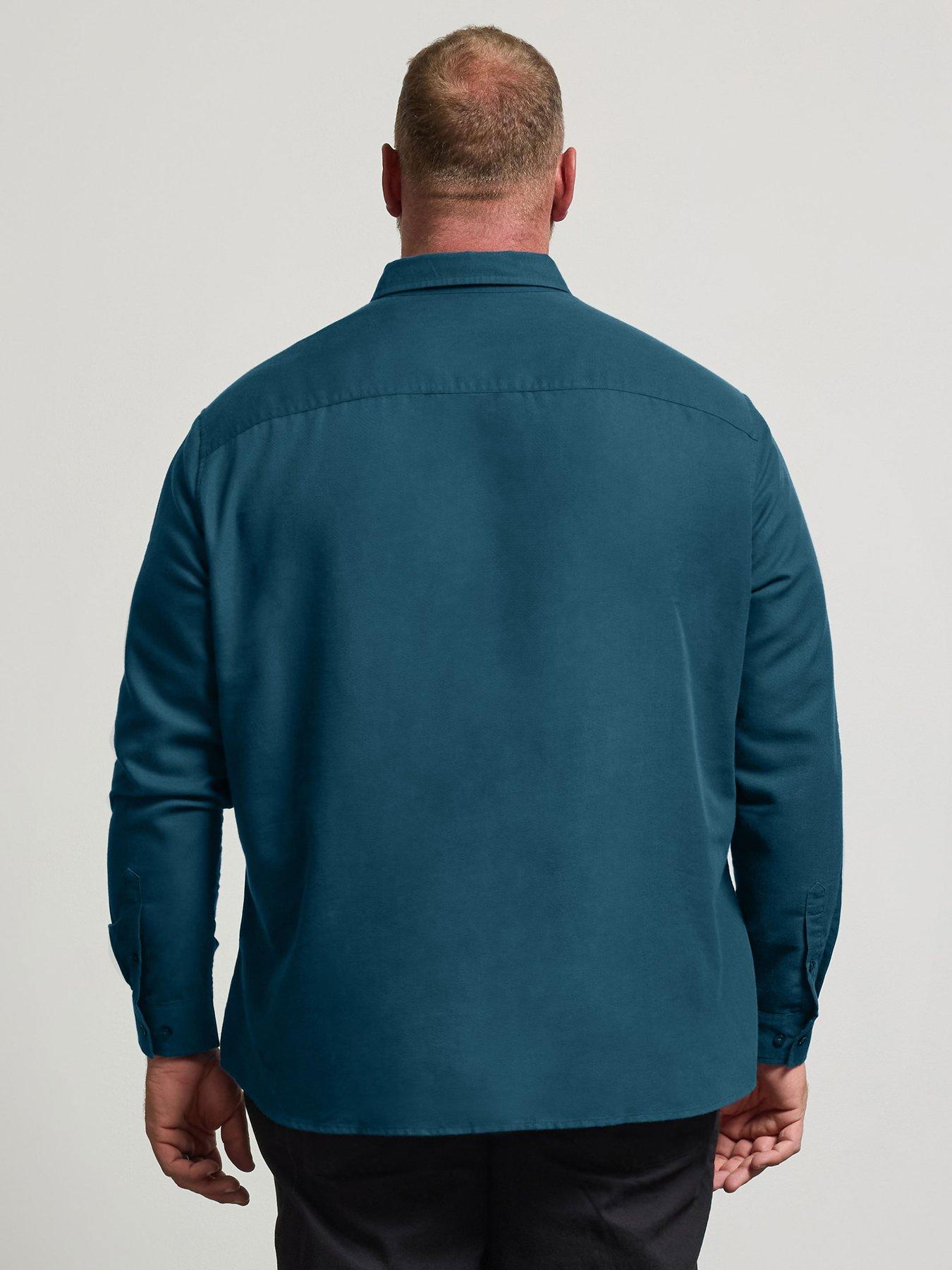 Image 2 of 4 of BadRhino Mens Cotton-Rich Button-Down Oxford Shirt - Blue