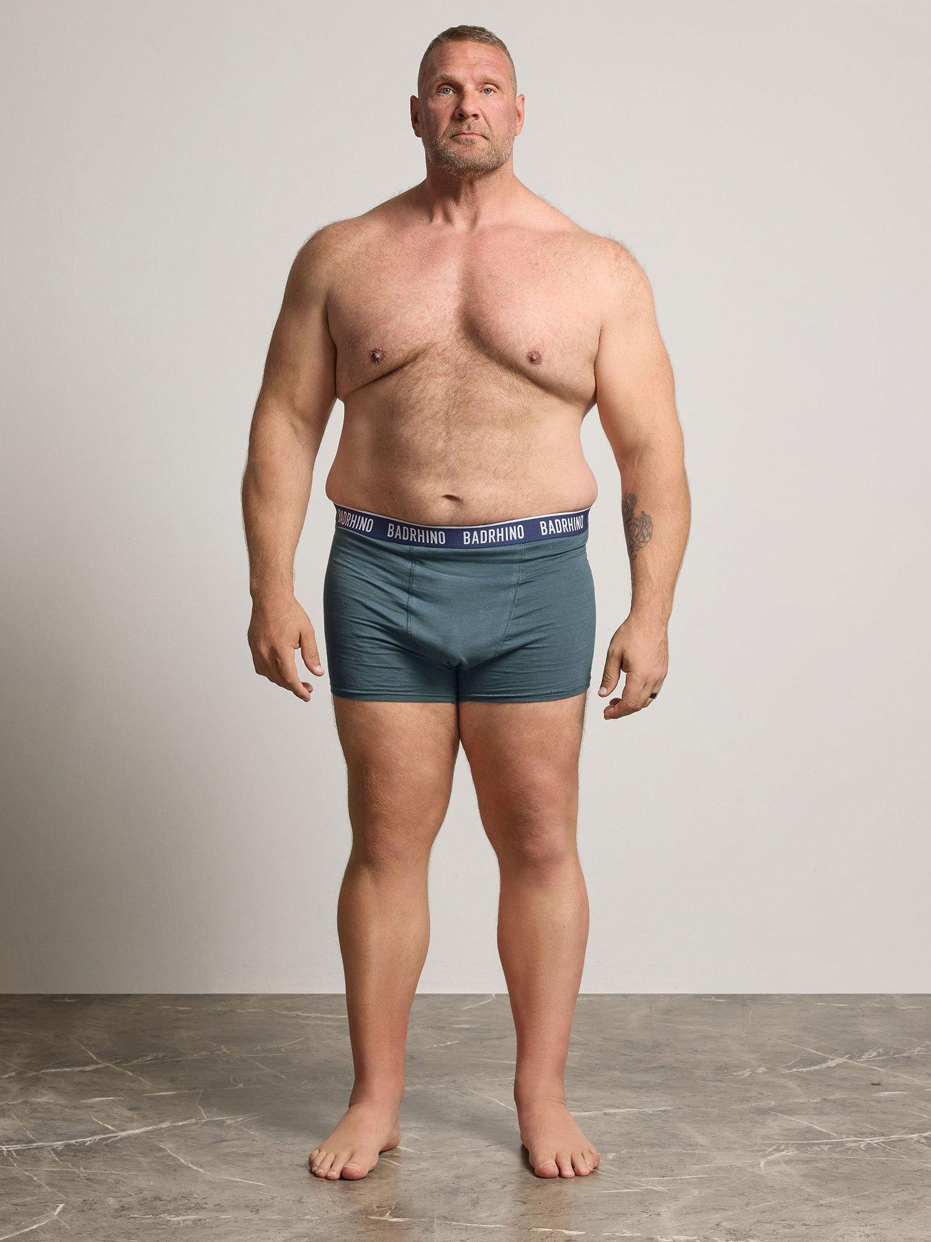 Image 2 of 3 of BadRhino Mens 5 Pack Cotton-Rich Stretch Boxer Shorts - Blue