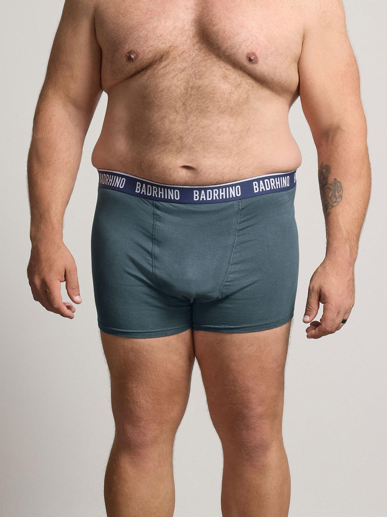 Image 3 of 3 of BadRhino Mens 5 Pack Cotton-Rich Stretch Boxer Shorts - Blue