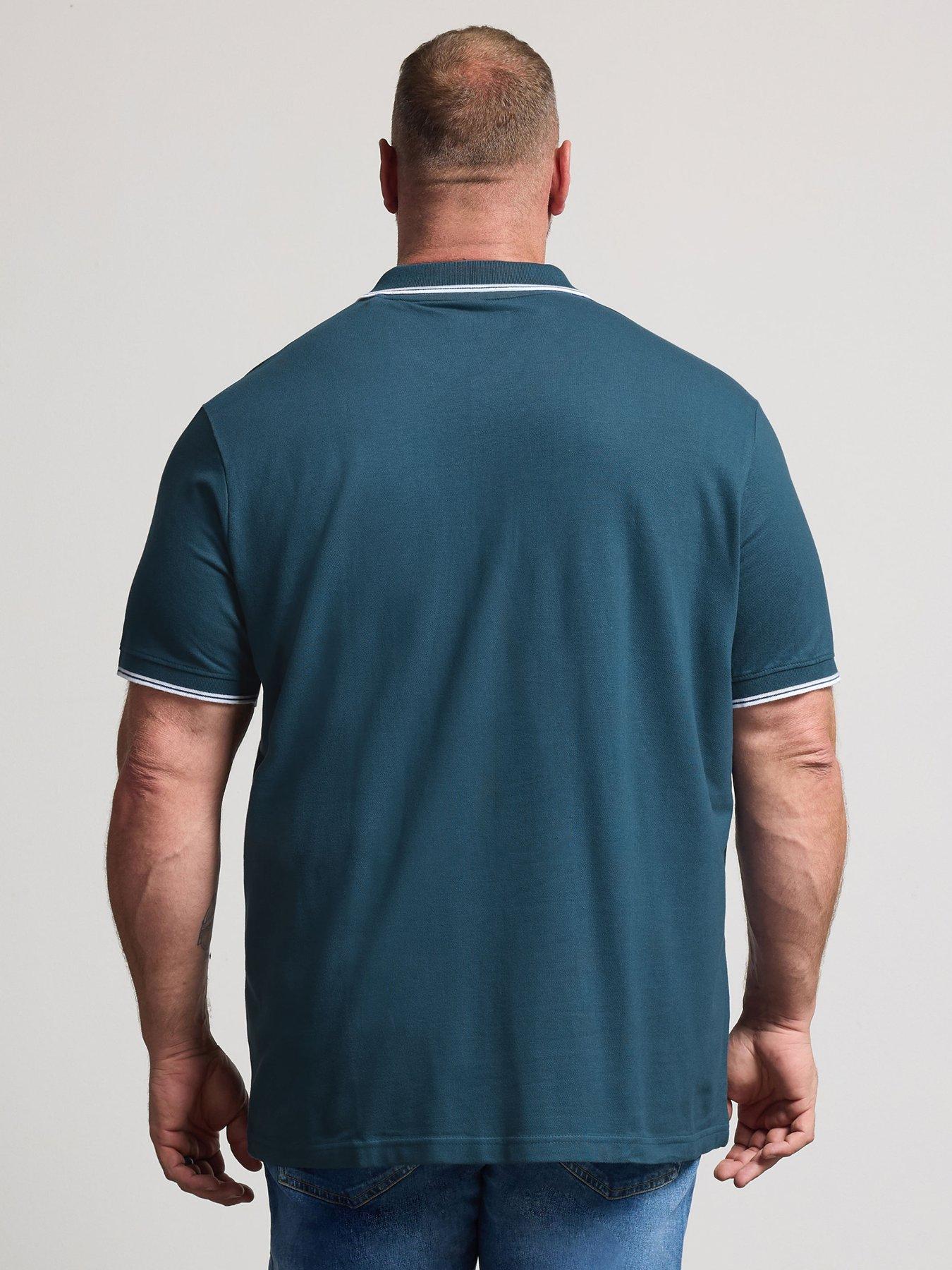 Image 2 of 4 of BadRhino Mens 3 Pack Tipped Cotton Polo Shirts - Green