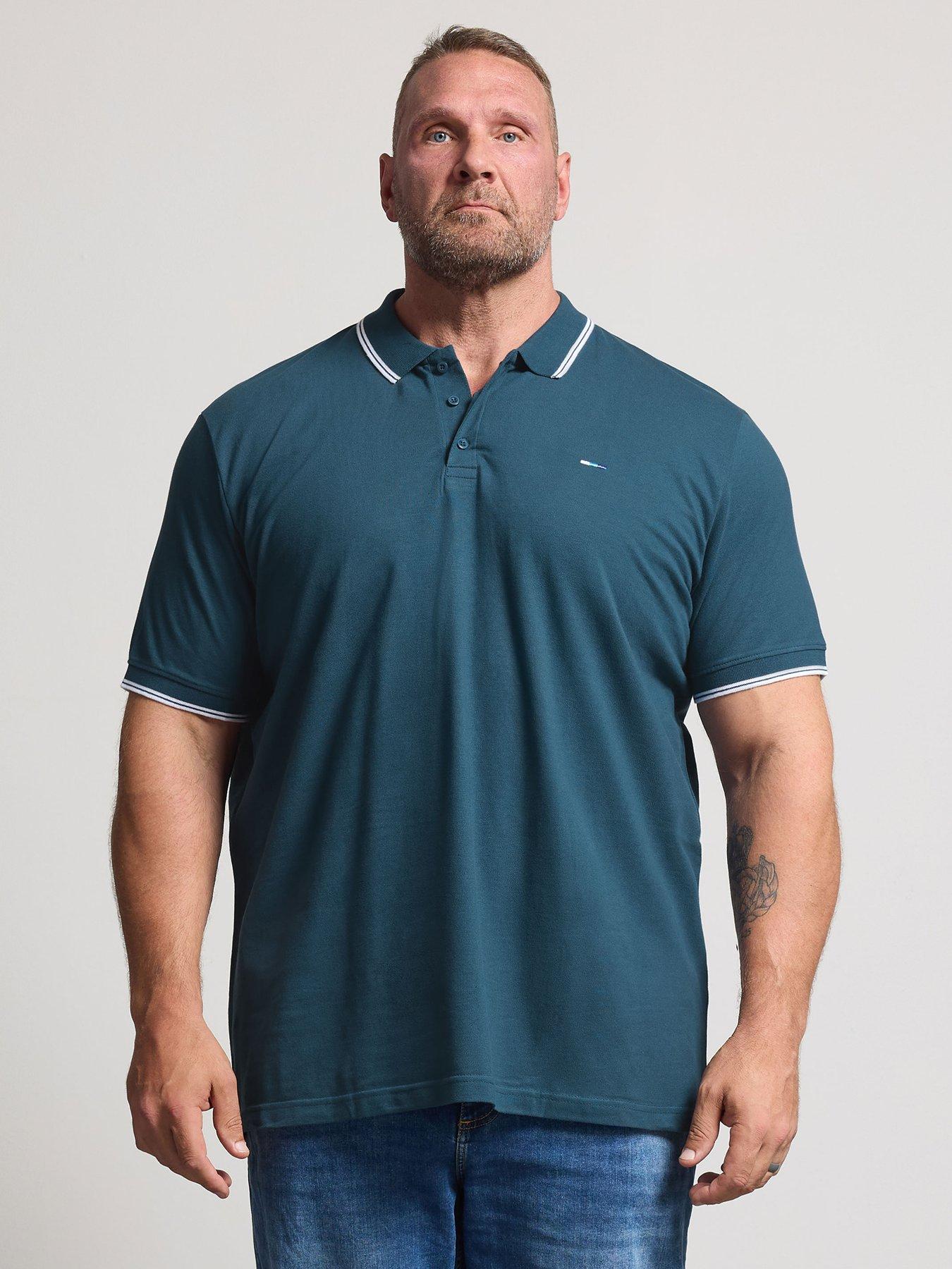 Image 4 of 4 of BadRhino Mens 3 Pack Tipped Cotton Polo Shirts - Green