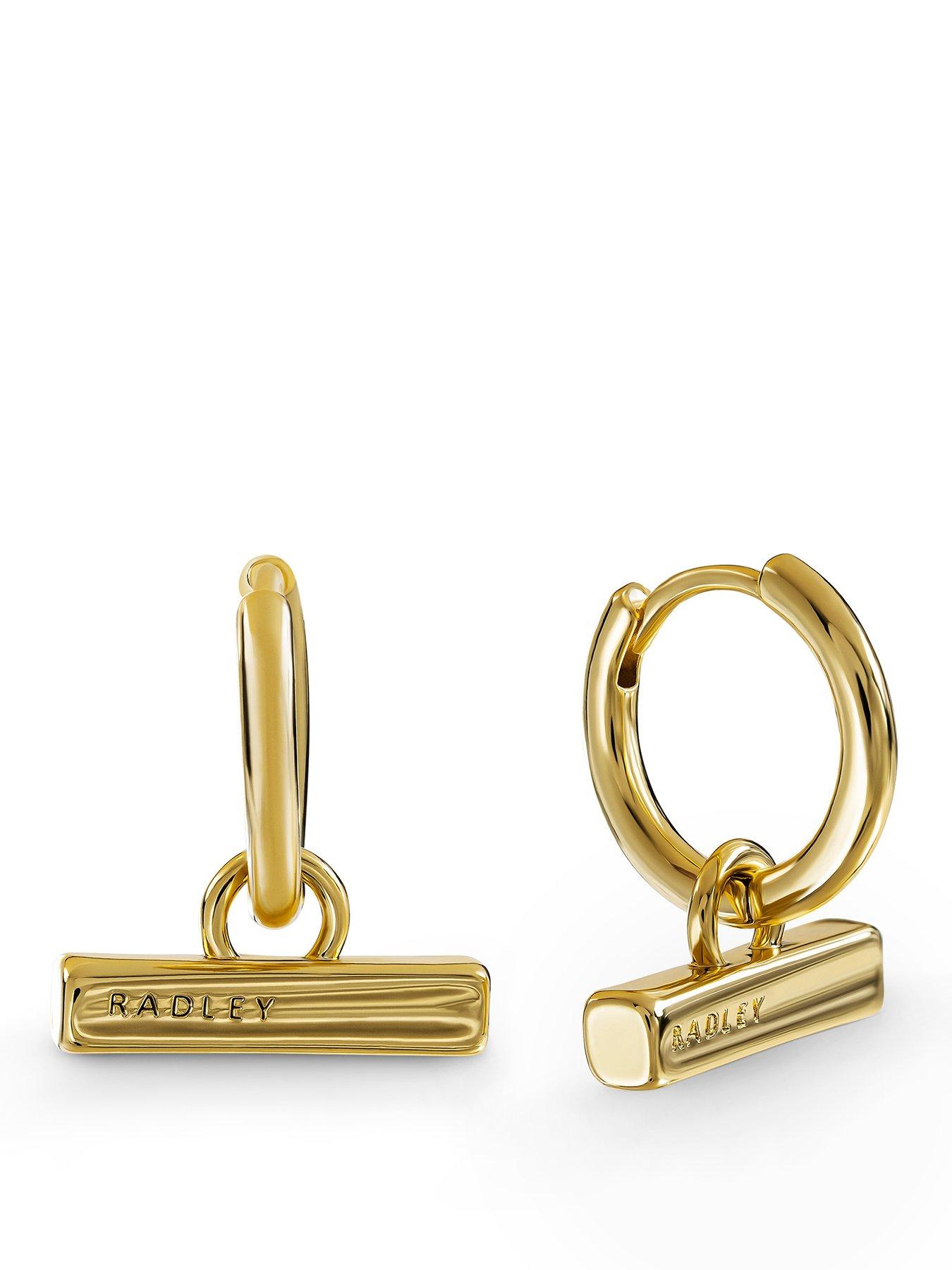 Image 1 of 4 of Radley 18ct Gold Plated Bar Hoop Earrings
