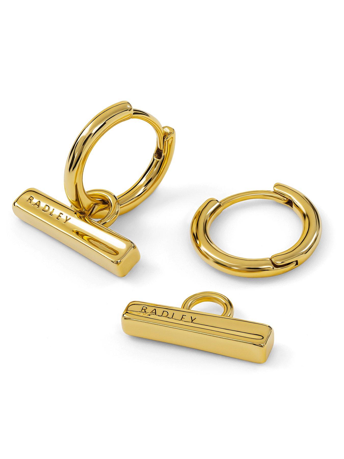 Image 2 of 4 of Radley 18ct Gold Plated Bar Hoop Earrings