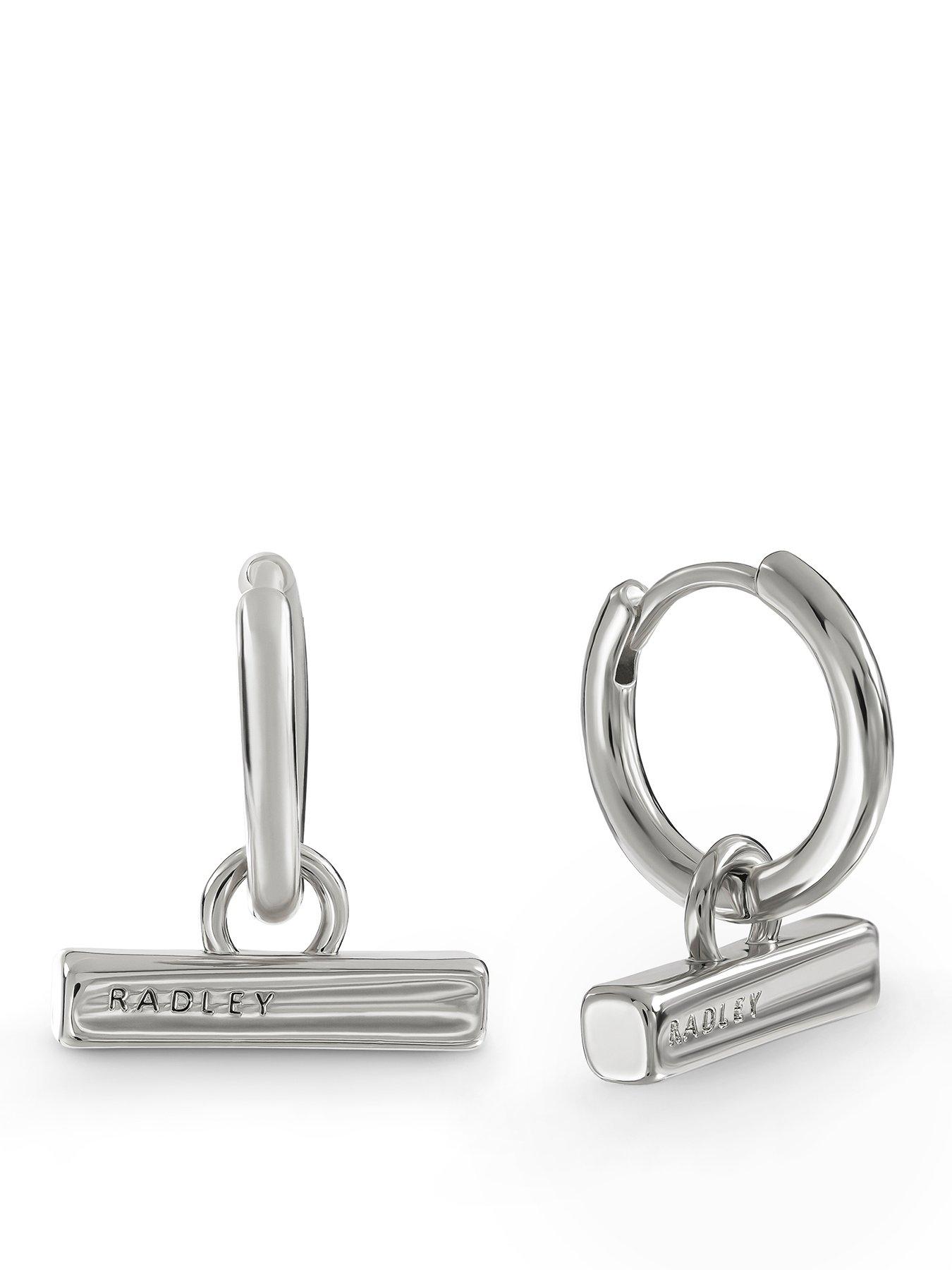 Radley Silver Plated Bar Hoop Earrings