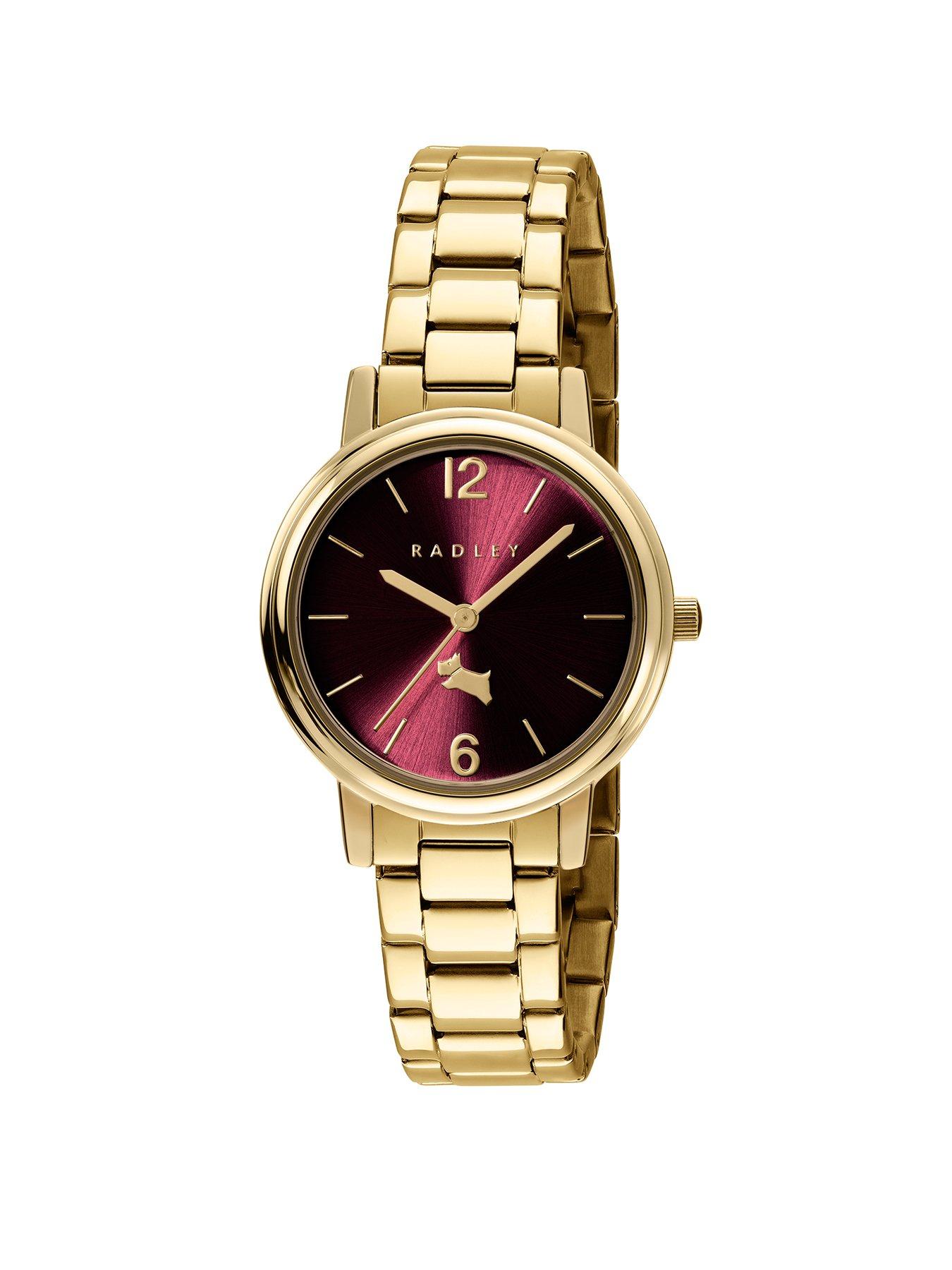 Image 1 of 4 of Radley Ladies Tokyo Gold Plated Dark Cherry Dial Stainless Steel Bracelet Watch