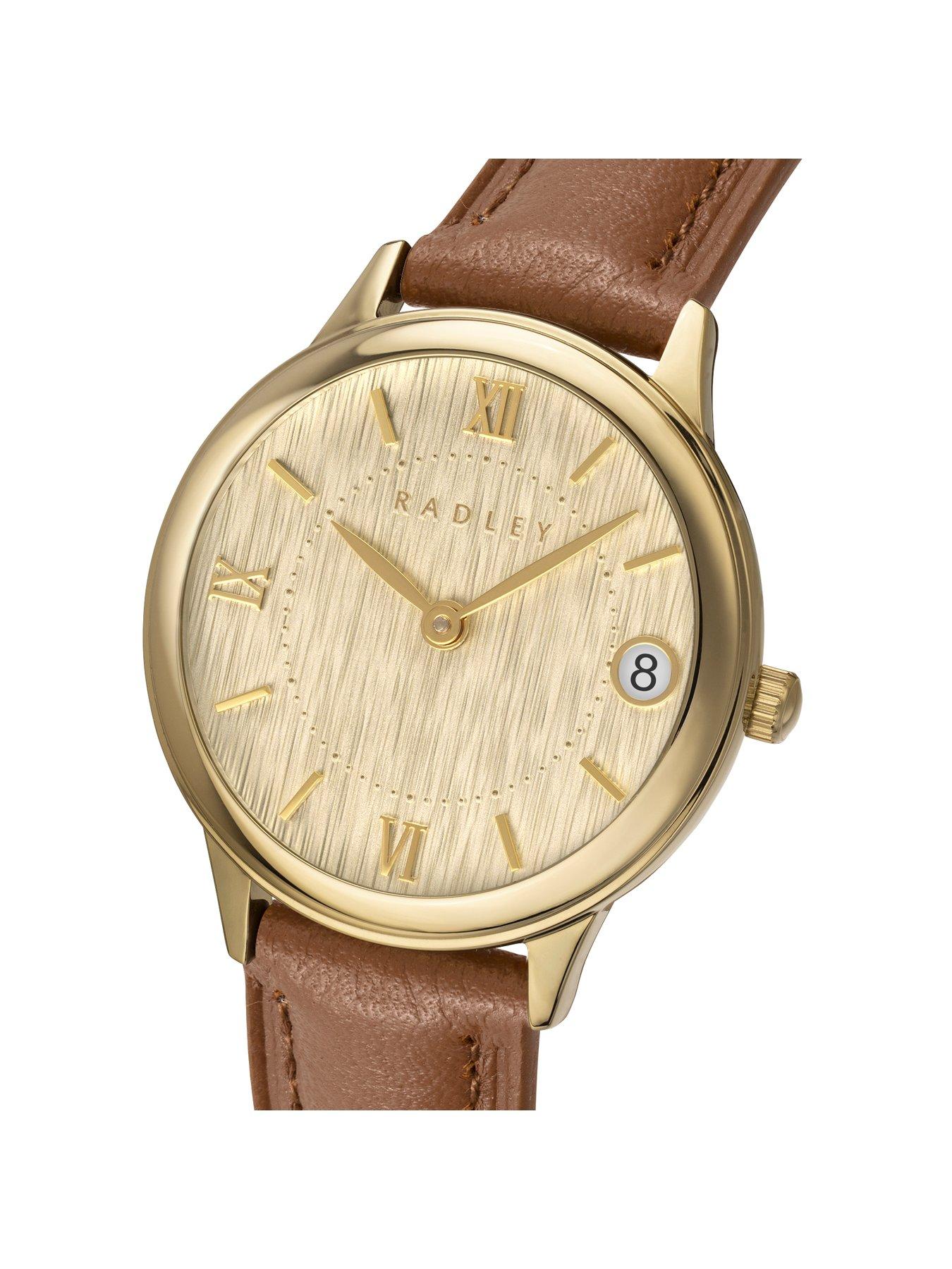Image 2 of 4 of Radley Radley Ladies Gold Plated Round Cognac Leather Strap Watch