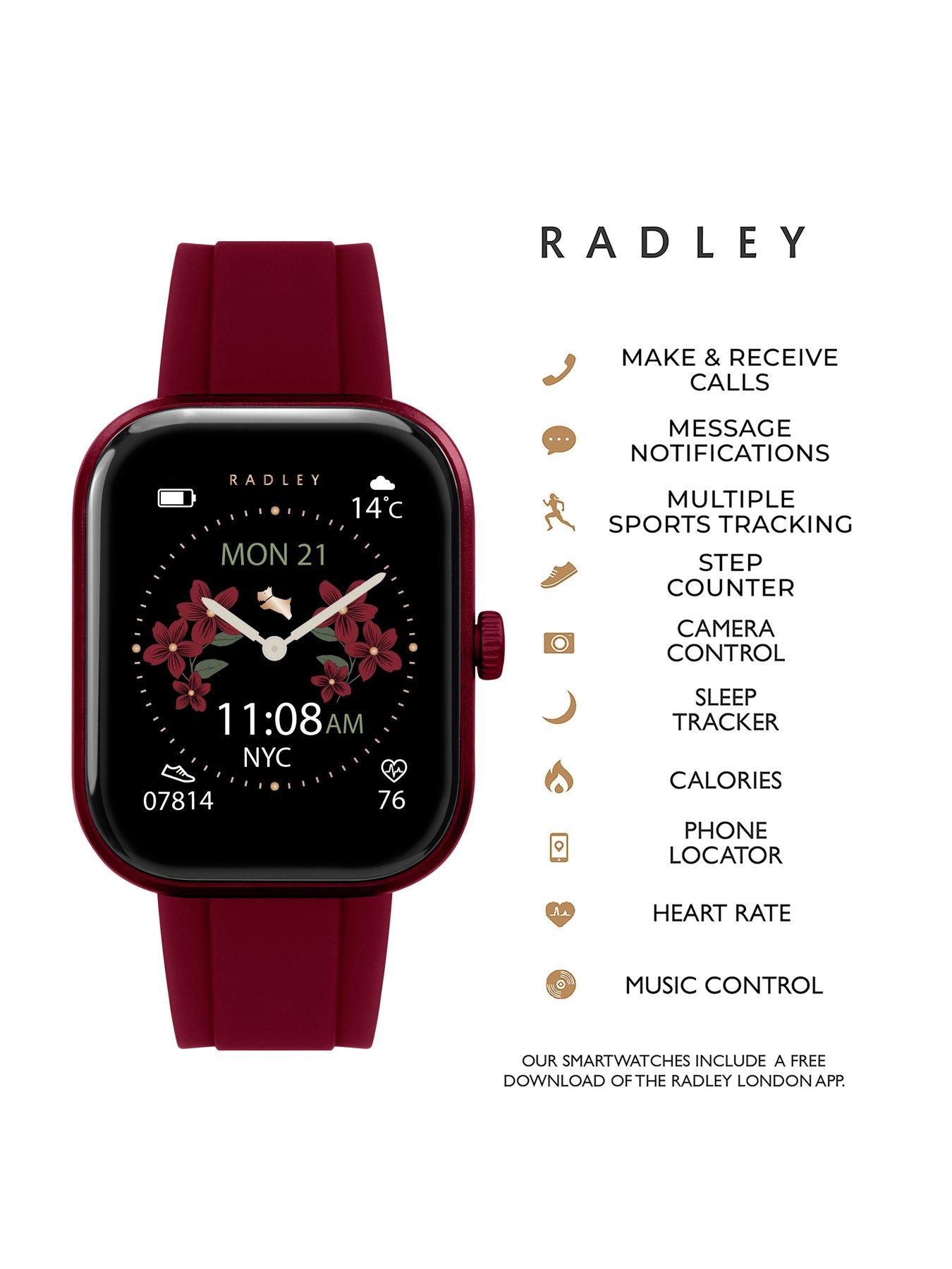 Image 4 of 6 of Radley Radley Series 55 Dark Cherry Silicone Strap Smart Watch