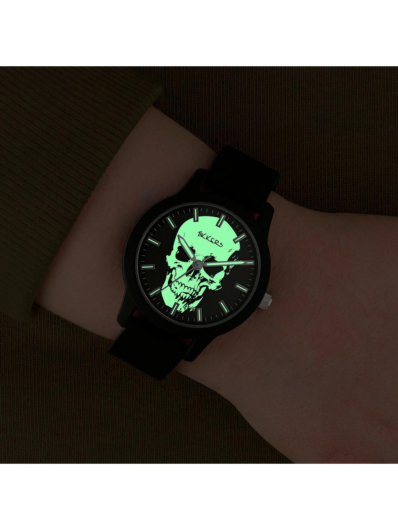 Image 2 of 4 of Tikkers Tikker Skull Dial Black Silicone Strap Watch