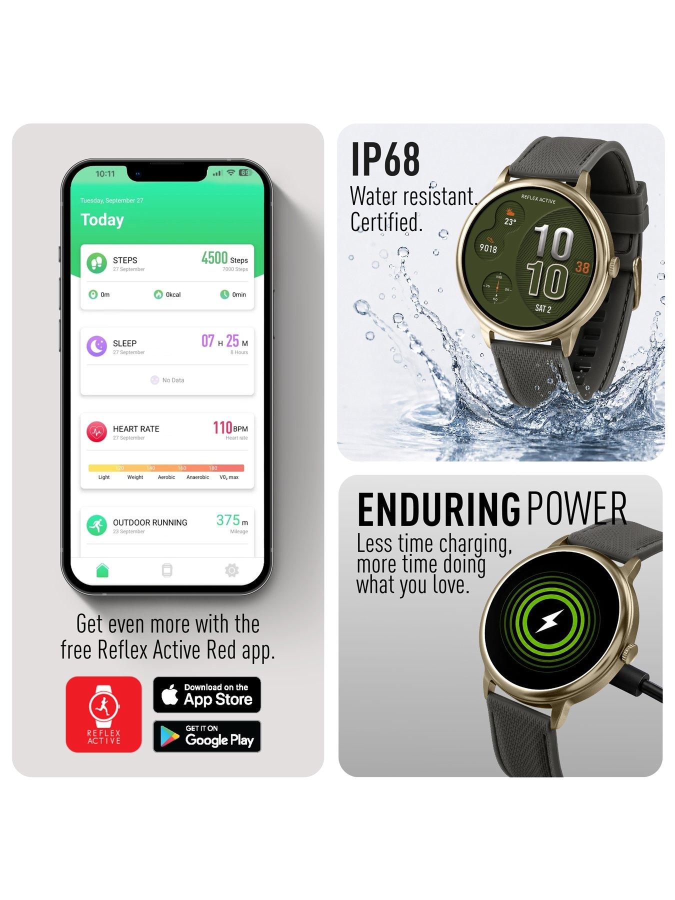 Image 5 of 7 of Reflex Active Spectra Dark Olive Silicone Strap Smart Watch
