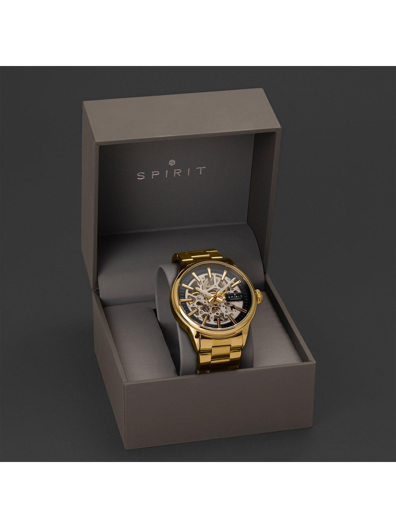 Image 5 of 6 of Spirit Gents Skeleton Automatic Gold Plated Bracelet Watch