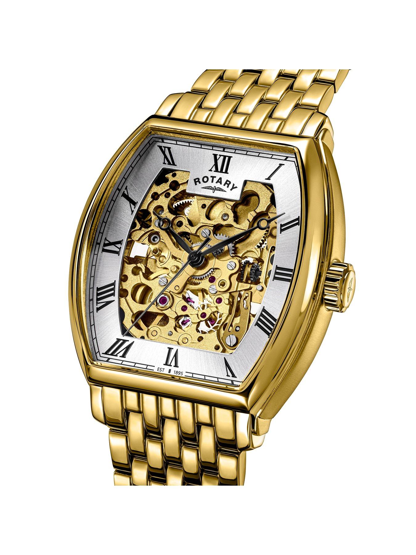 Image 2 of 5 of Rotary Men's 1895 Automatic Gold Plated Stainless Steel Bracelet Watch - Gold