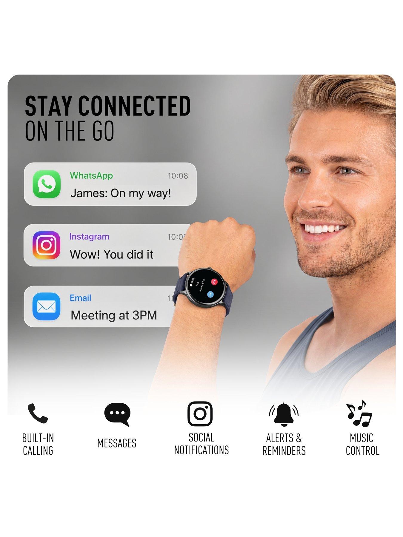 Image 4 of 8 of Reflex Active Spectra Navy Silicone Strap Smart Watch