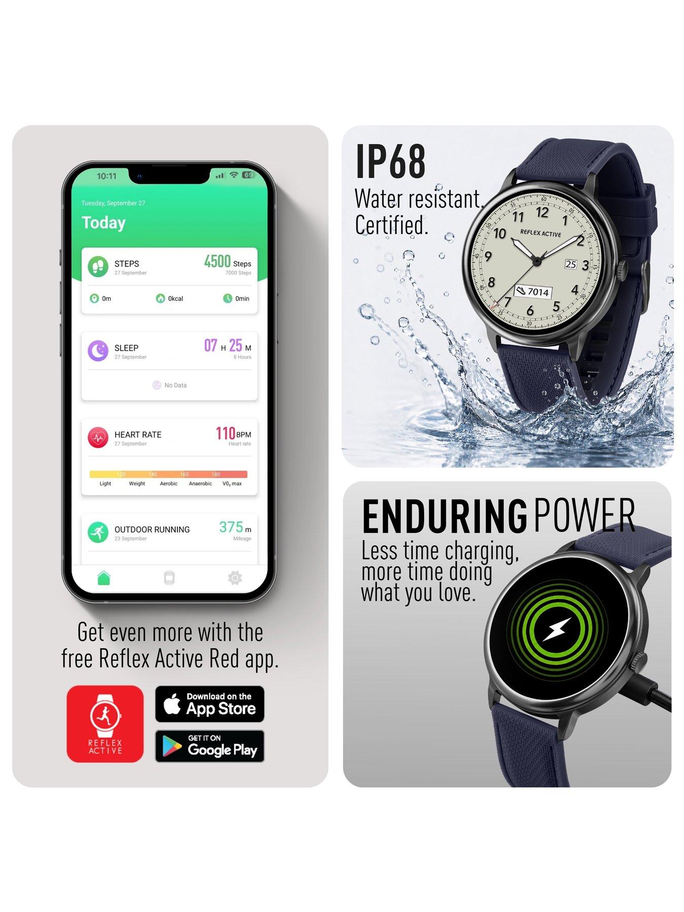 Image 5 of 8 of Reflex Active Spectra Navy Silicone Strap Smart Watch