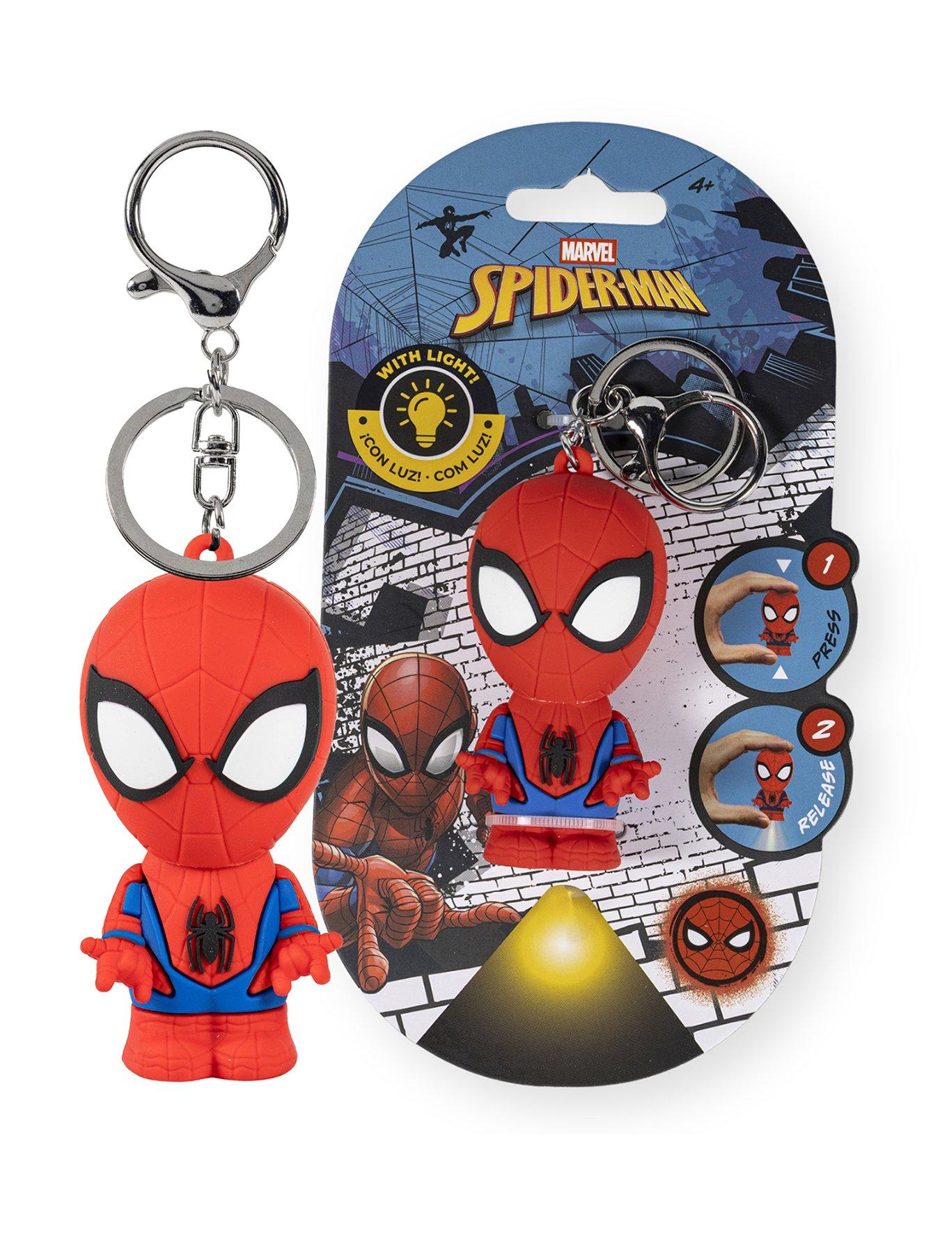 Image 1 of 7 of Spiderman 3D Figure keychain with Spiderman LED Flashlight