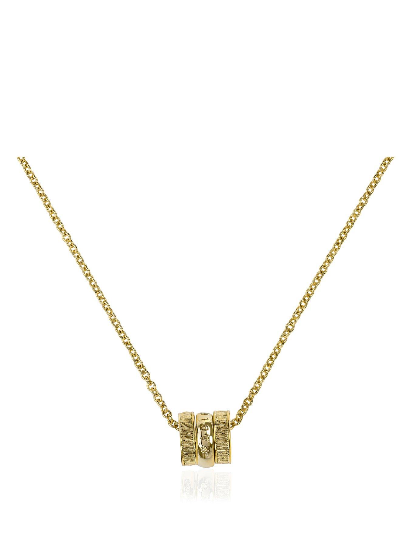 Radley 18ct Gold Plated Textured Ring Charm Necklace