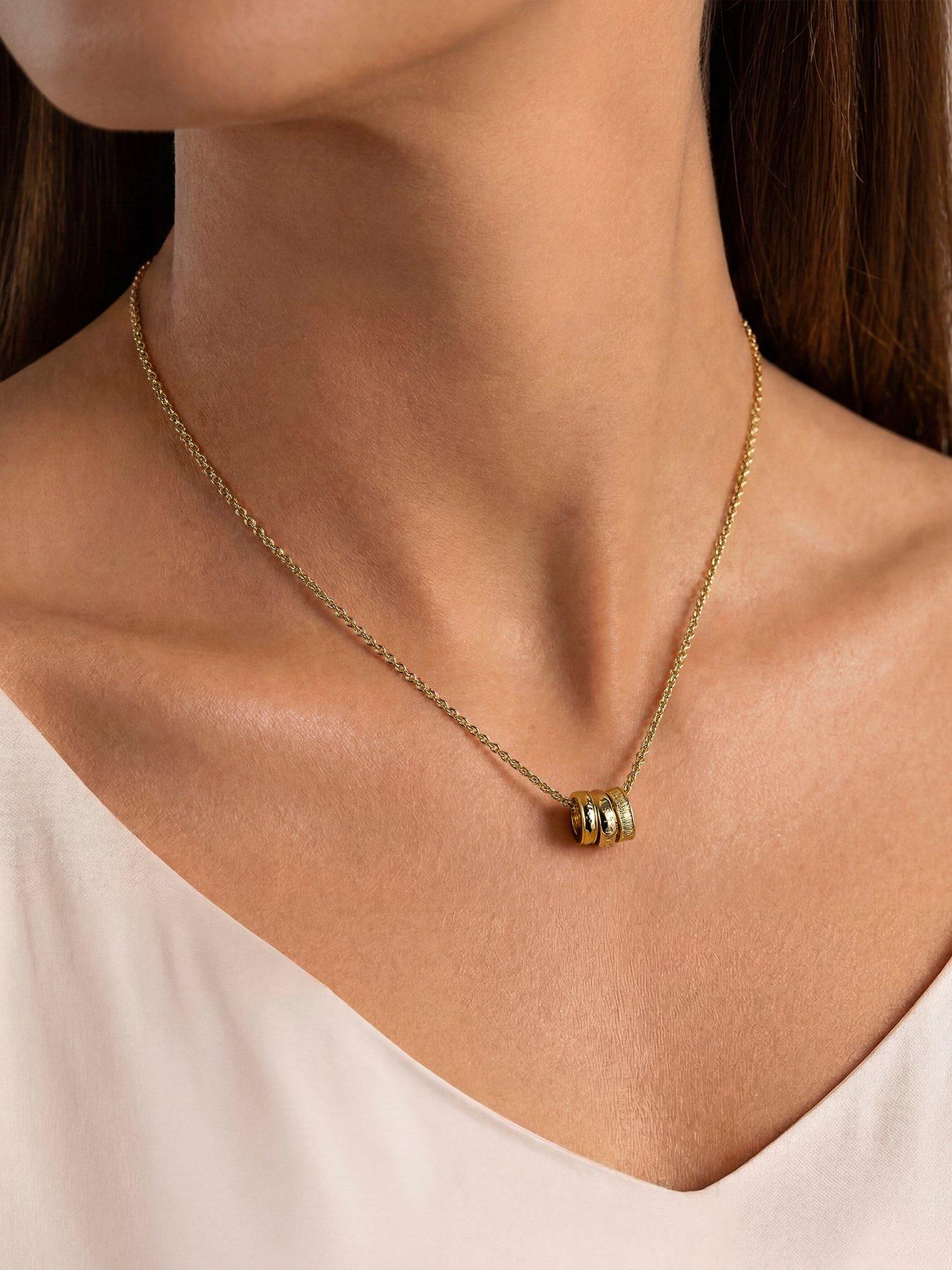 Image 2 of 4 of Radley 18ct Gold Plated Textured Ring Charm Necklace