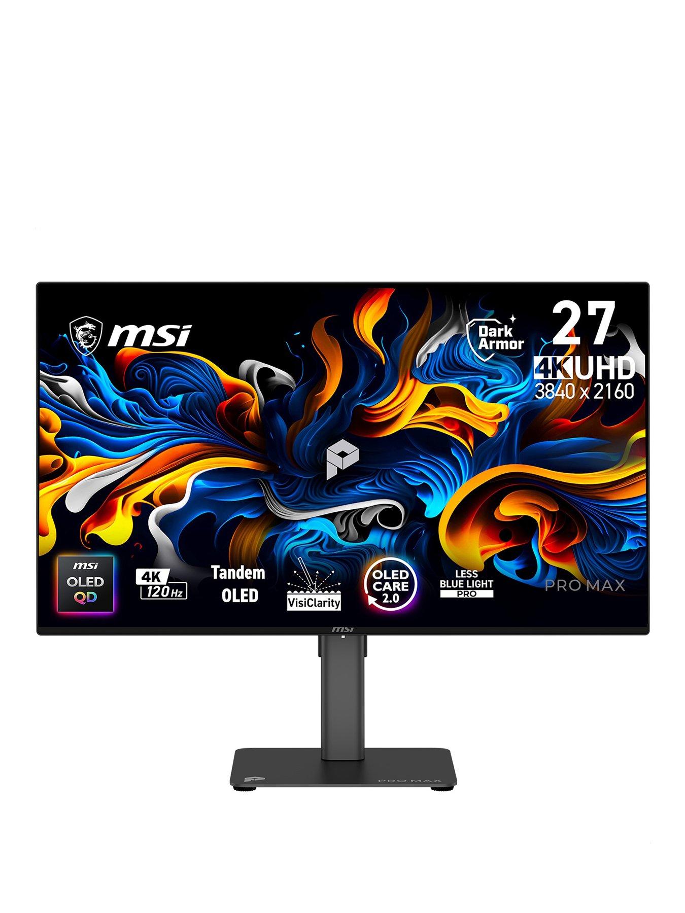 Image 1 of 7 of MSI PRO MAX 271UPX12G 27 inch, QD-OLED, 4K UHD, 120Hz, NVIDIA G-SYNC Compatible, AMD FreeSync Premium Pro Monitor