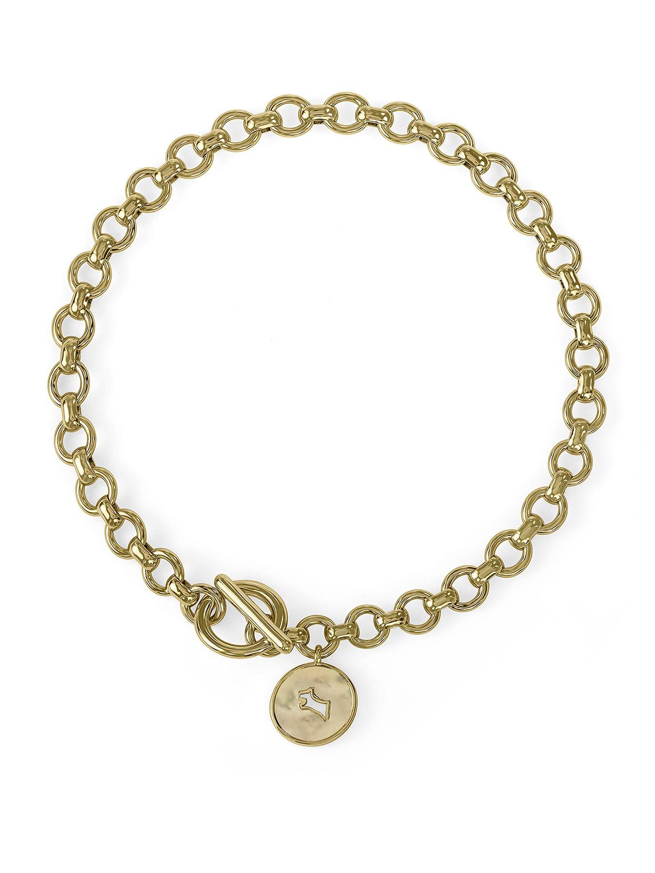 Image 1 of 4 of Radley Radley 18ct Gold Plated T-Bar Bracelet with Hanging Charm