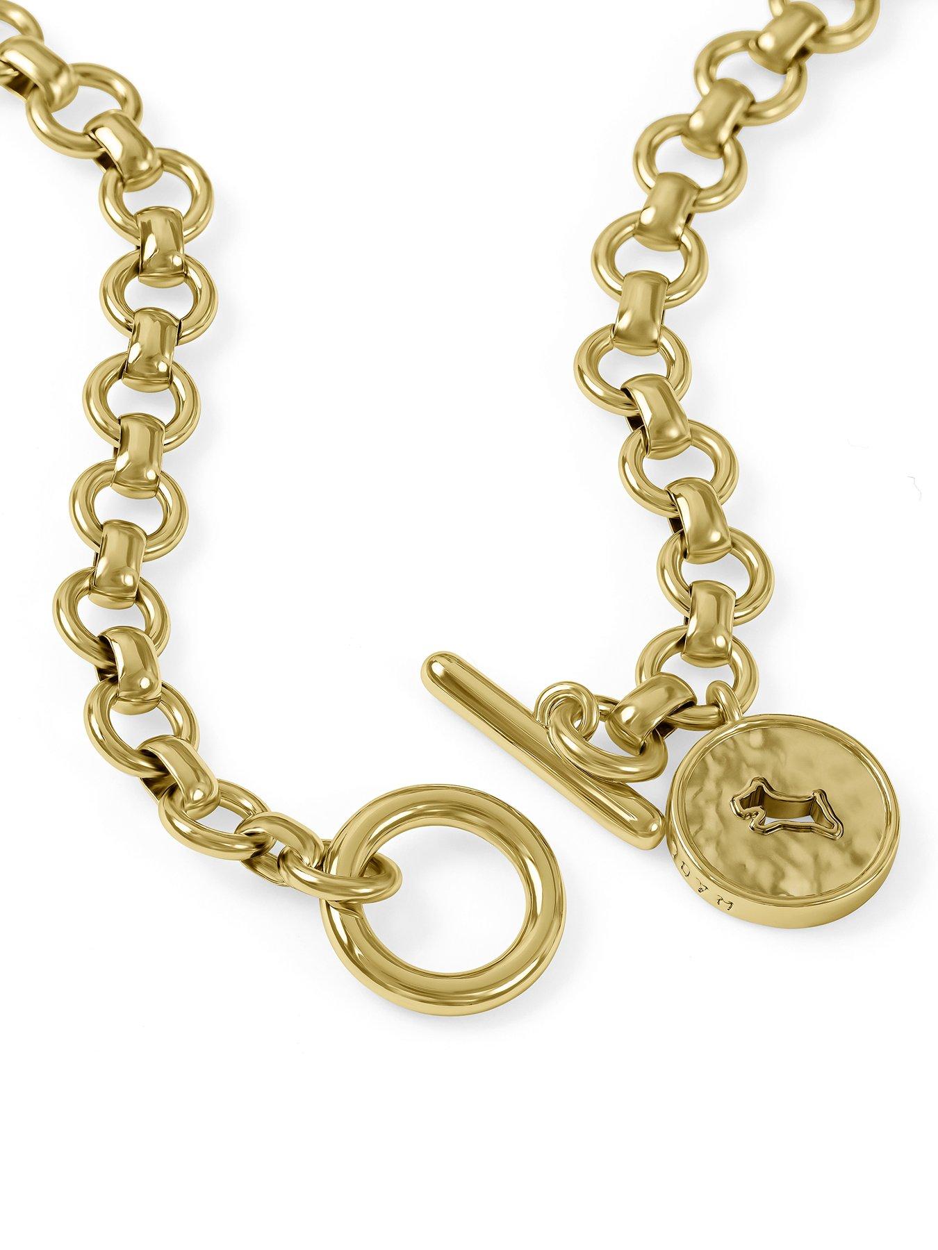 Image 2 of 4 of Radley Radley 18ct Gold Plated T-Bar Bracelet with Hanging Charm