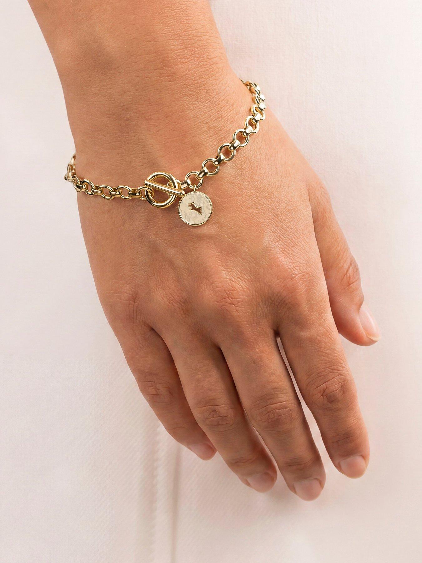 Image 3 of 4 of Radley Radley 18ct Gold Plated T-Bar Bracelet with Hanging Charm