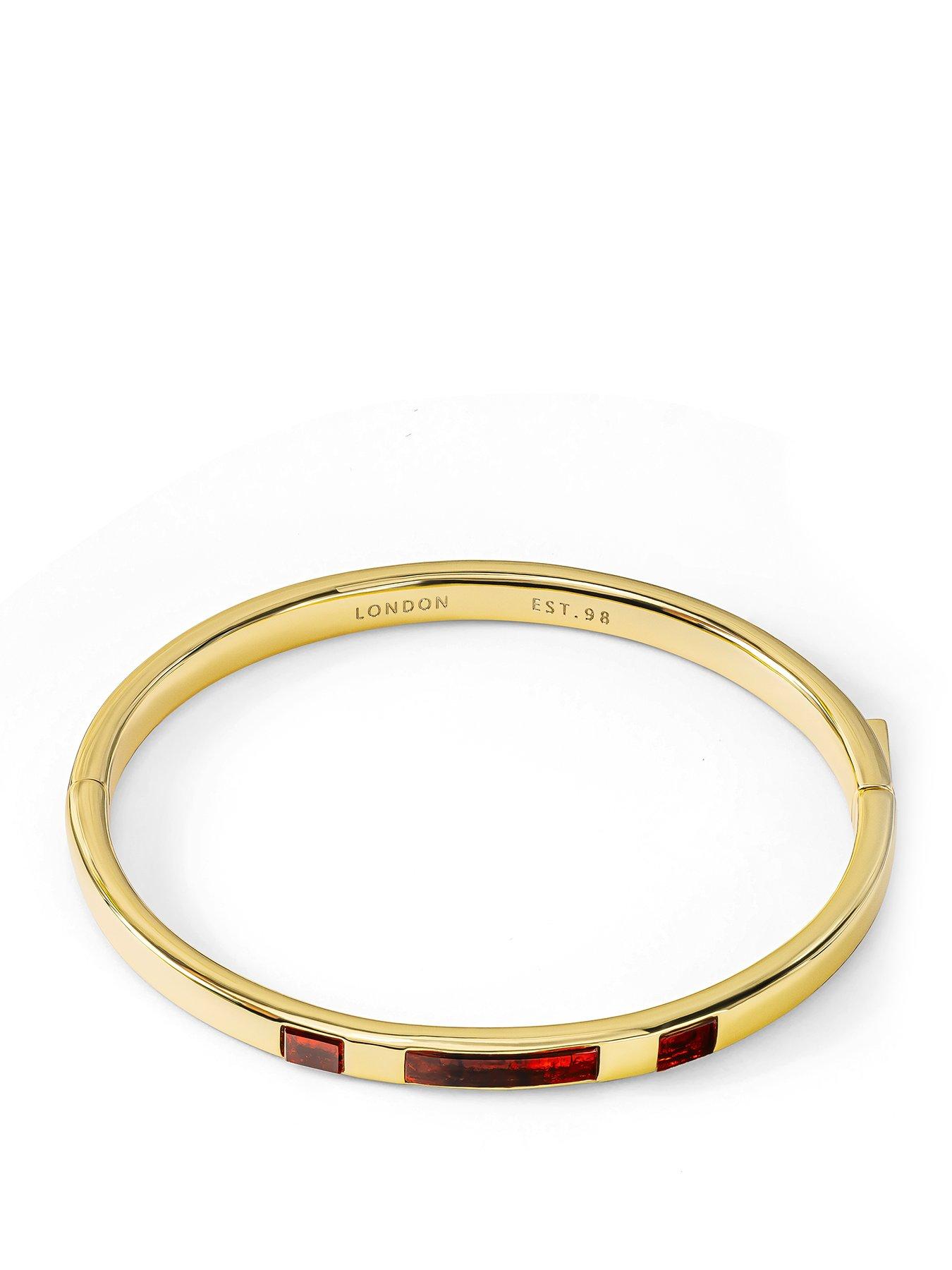 Radley 18ct Gold Plated Dark Cherry Resin Bangle