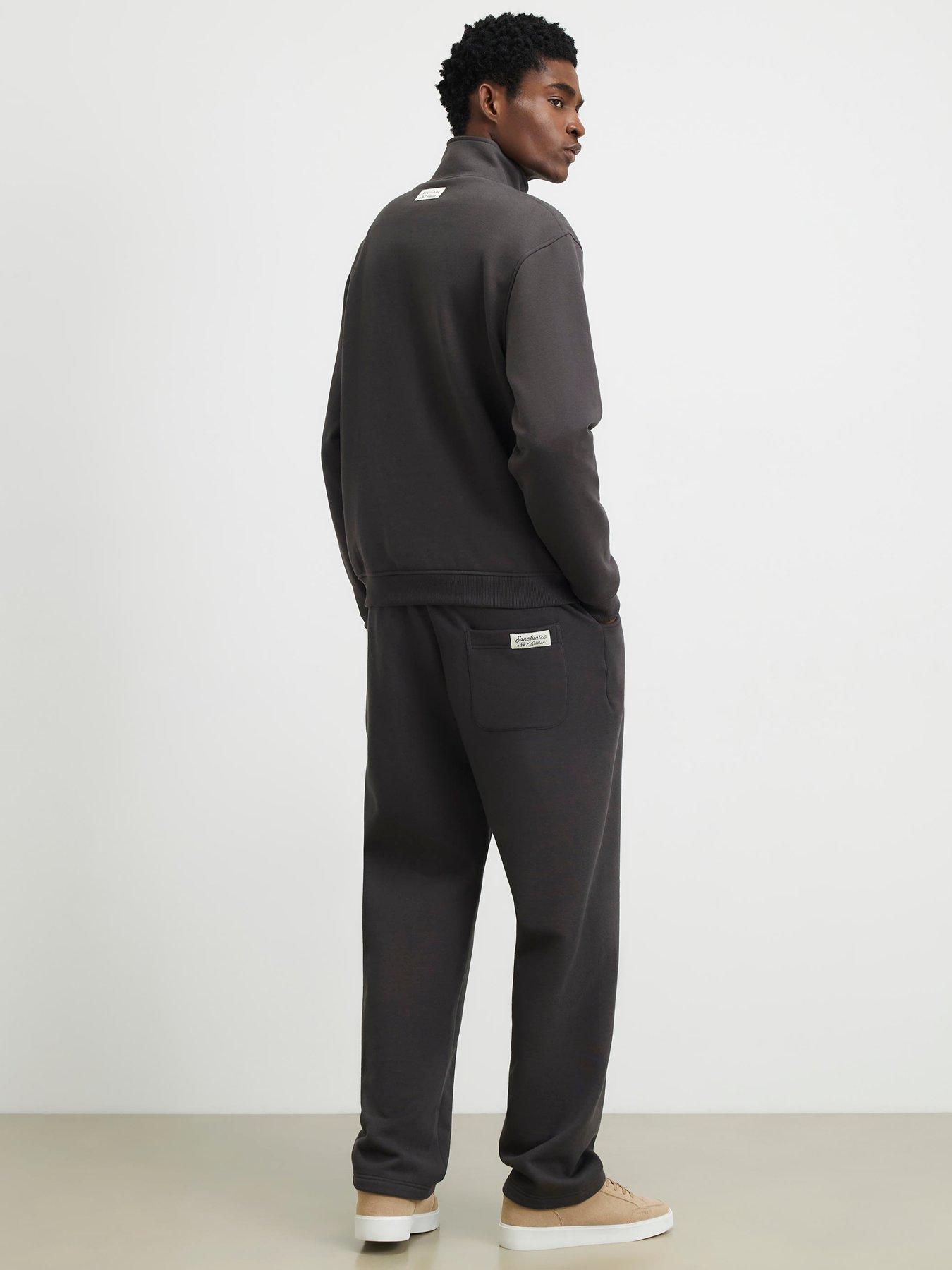 Image 2 of 4 of River Island Mens Sanctuaire Regular Fit Cotton Jogging Bottoms - Grey