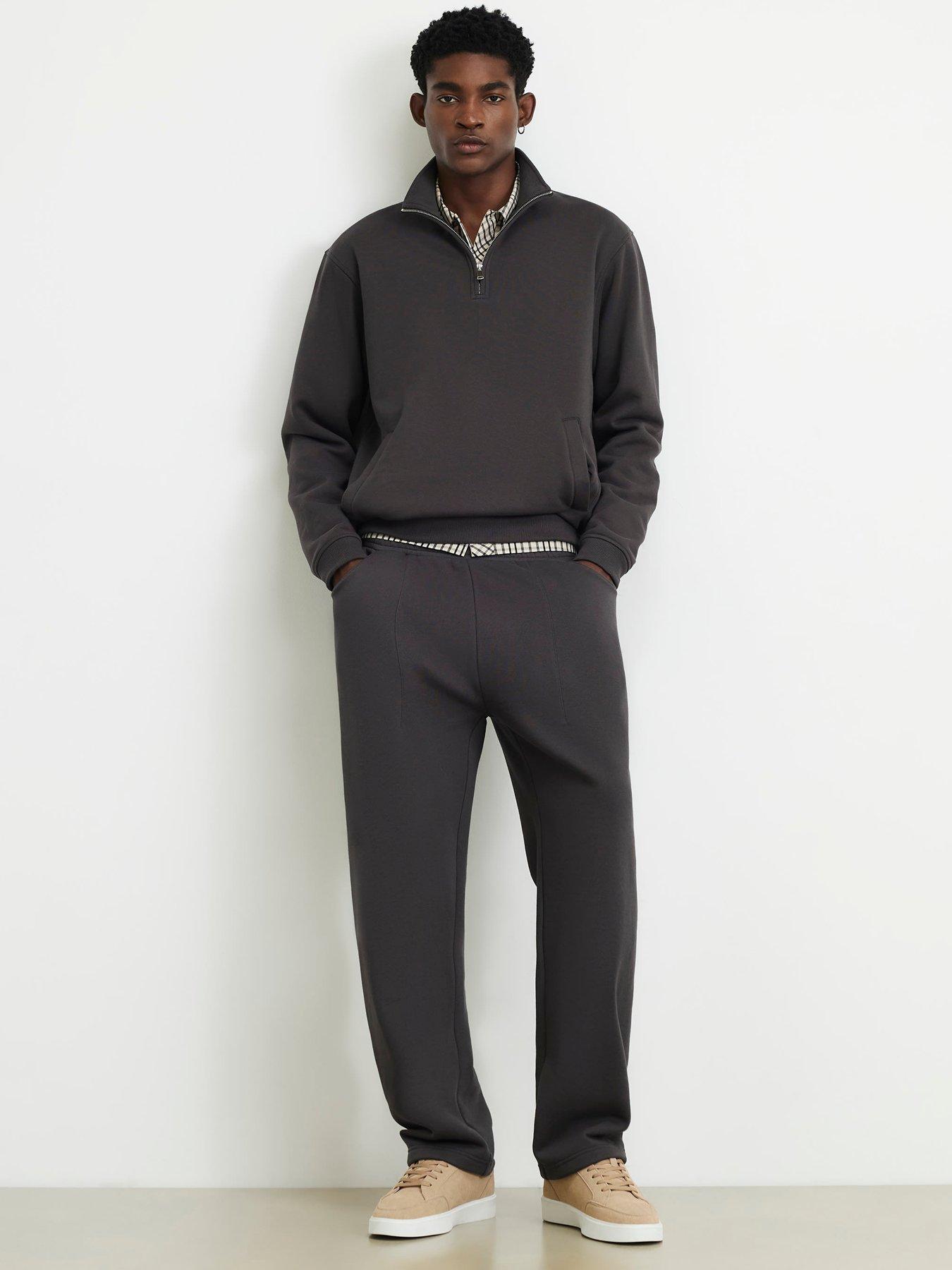 Image 3 of 4 of River Island Mens Sanctuaire Regular Fit Cotton Jogging Bottoms - Grey